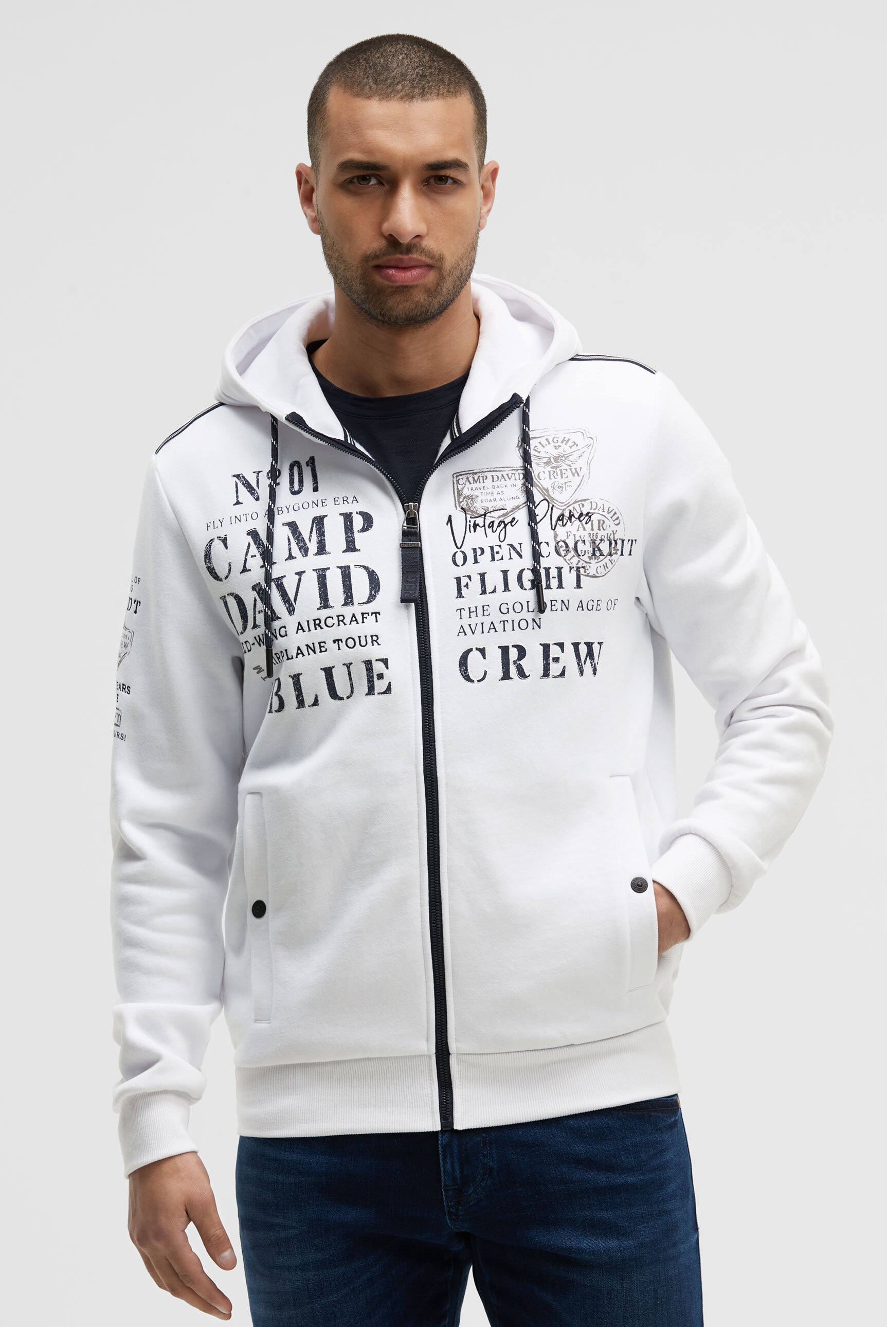 CAMP DAVID Kapuzensweatjacke, Eingrifftaschen mit Druckknopfverschluss günstig online kaufen