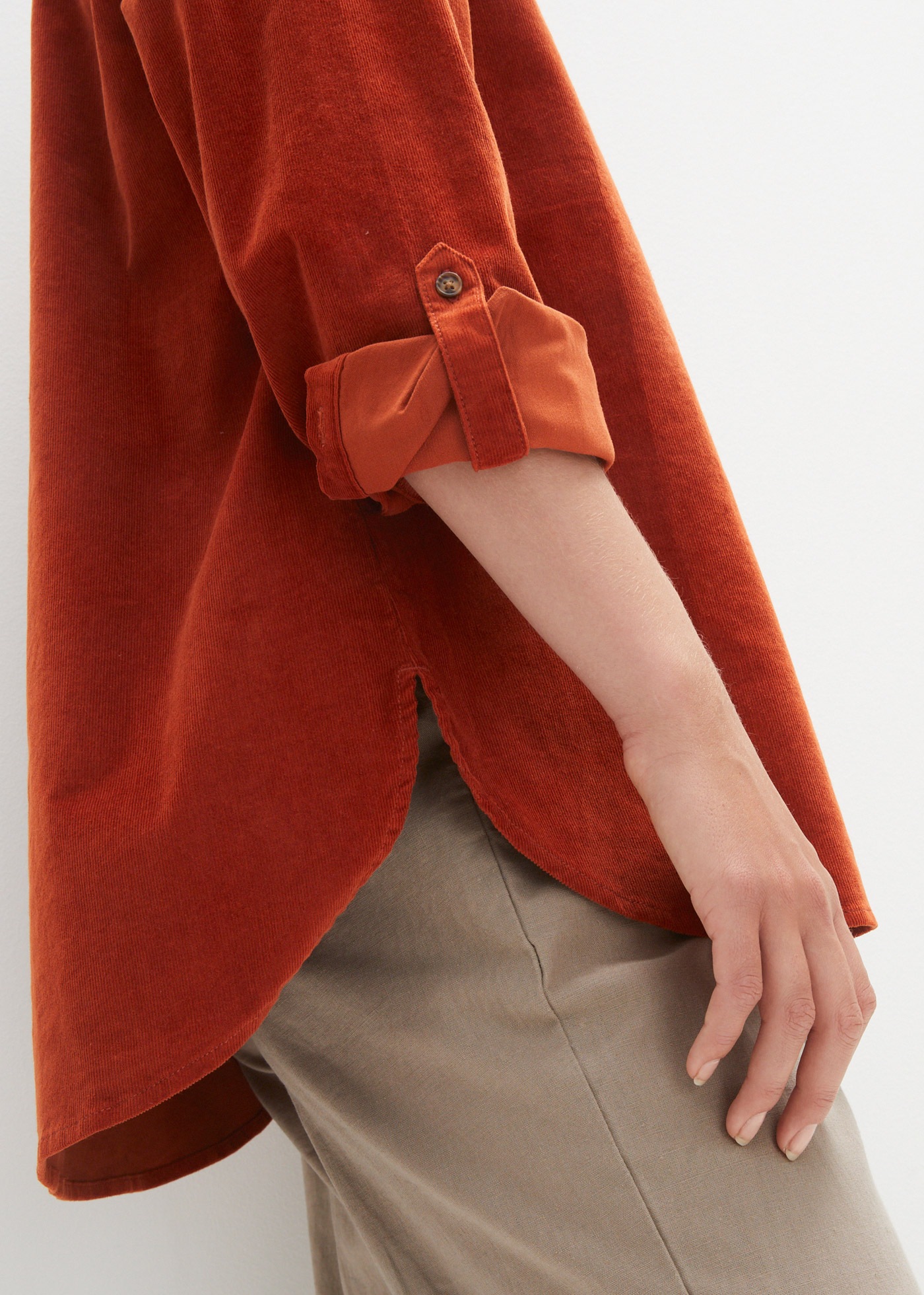 Thumbnail - bonprix Langarmbluse "Cord-Hemd mit Seitenschlitz" lockere Passform, für den Alltag, aus Cord, mit Hemdblusenkragen