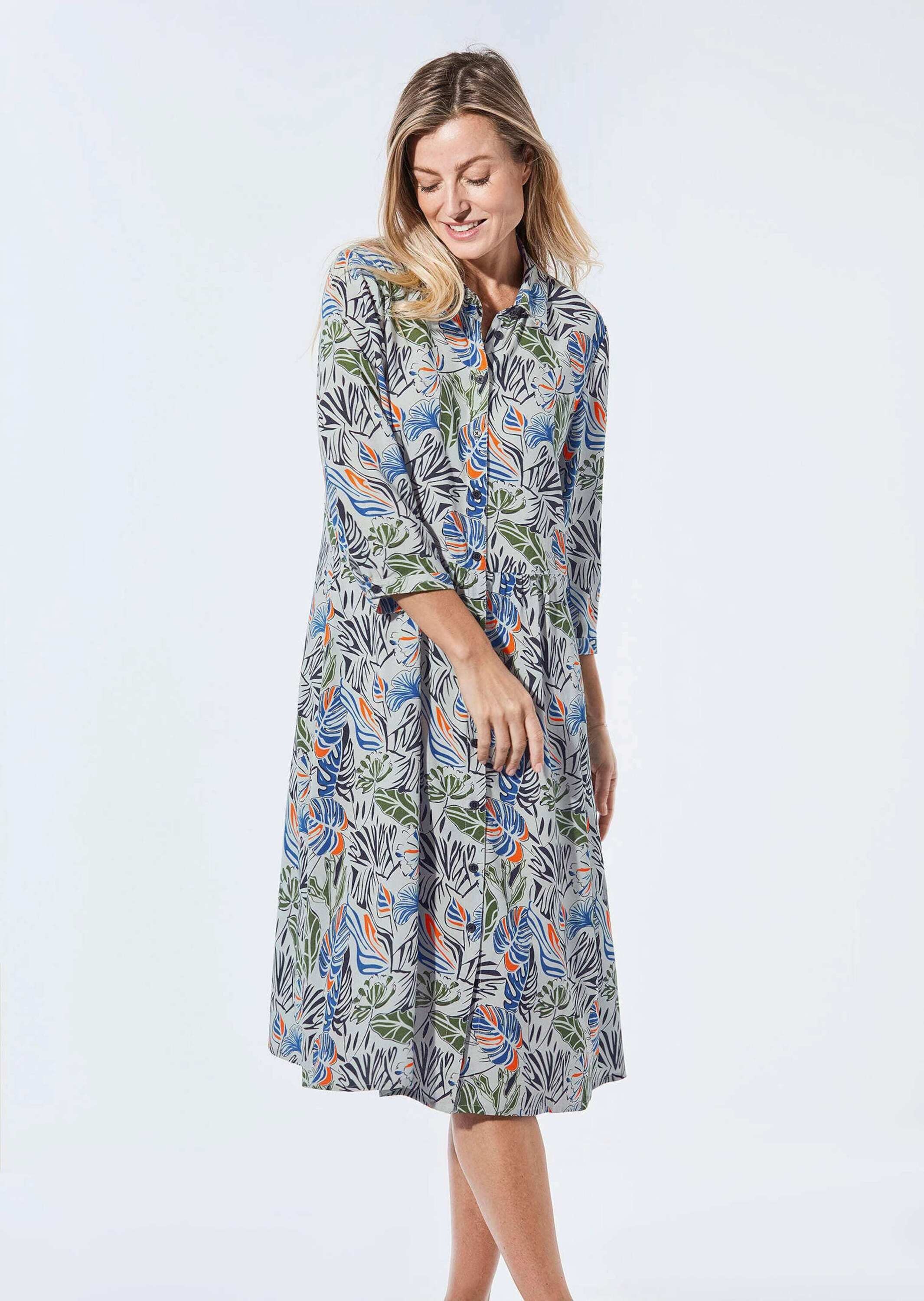 GOLDNER Sommerkleid "Kurzgröße Blusenkleid mit Hemdkragen" Eingrifftaschen günstig online kaufen