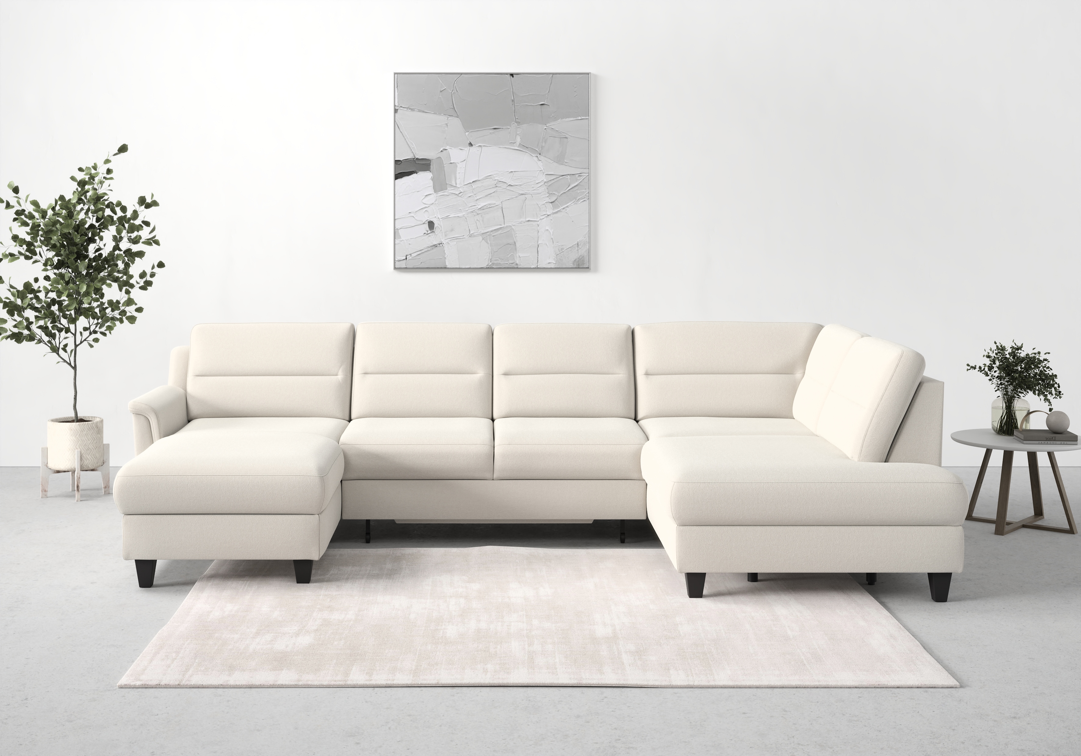 sit&more Wohnlandschaft "Farö U-Form" inklusive Federkern, wahlweise mit Schlaffunktion und Bettkasten