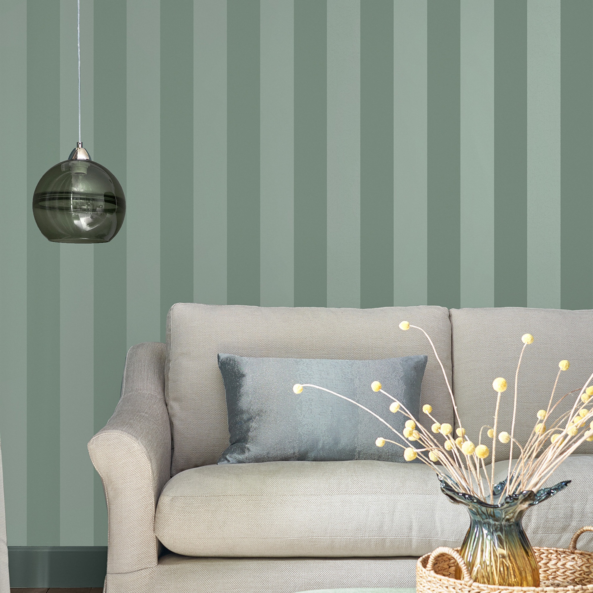 LAURA ASHLEY Vliestapete »Lille Pearlescent Stripe«, floral, 10mx52cm