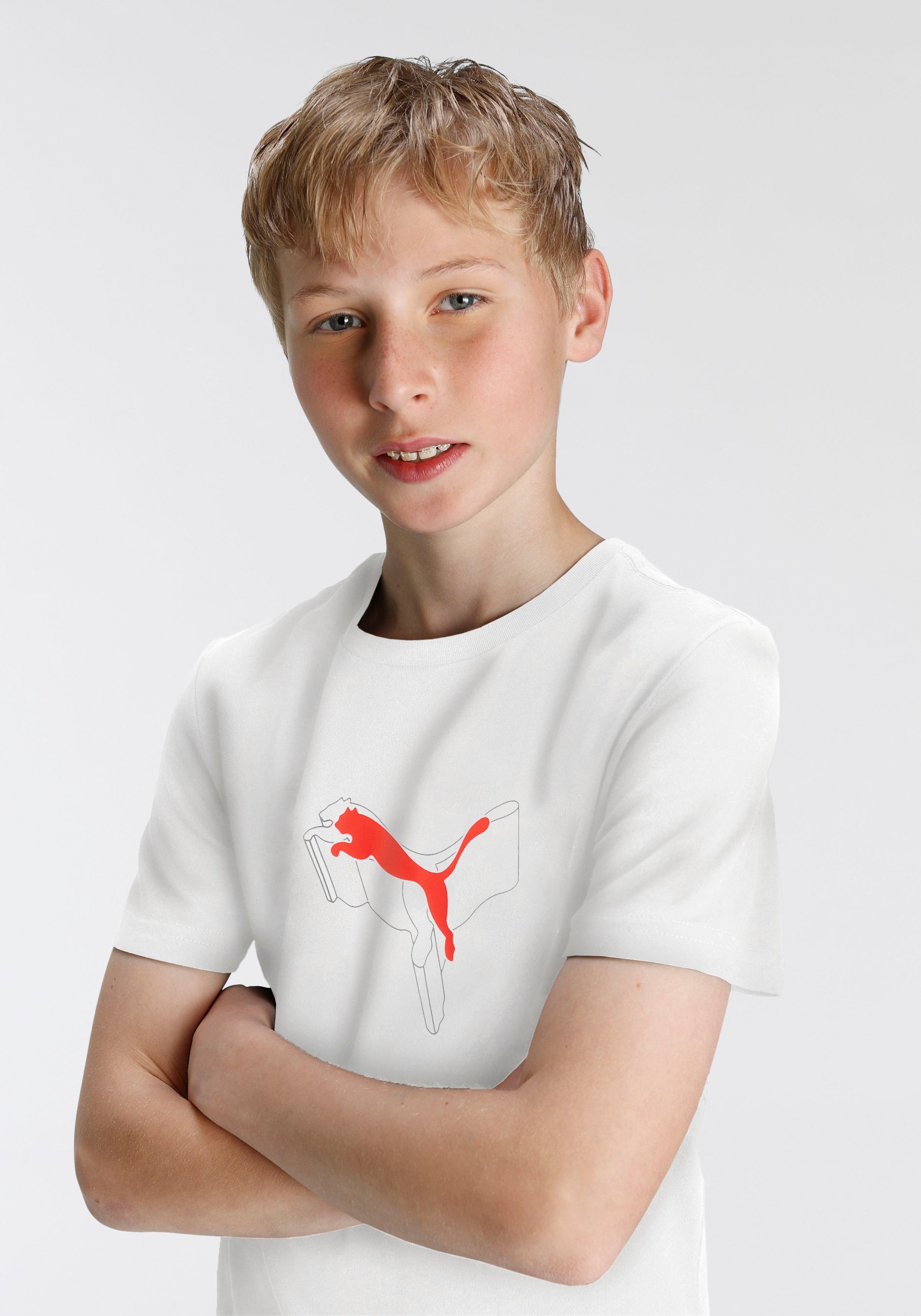 Thumbnail - PUMA T-Shirt "ESS+ LOGO LAB GRAPHIC TEE B" Kurzarmdesign, leichte und atmungsaktive Passform
