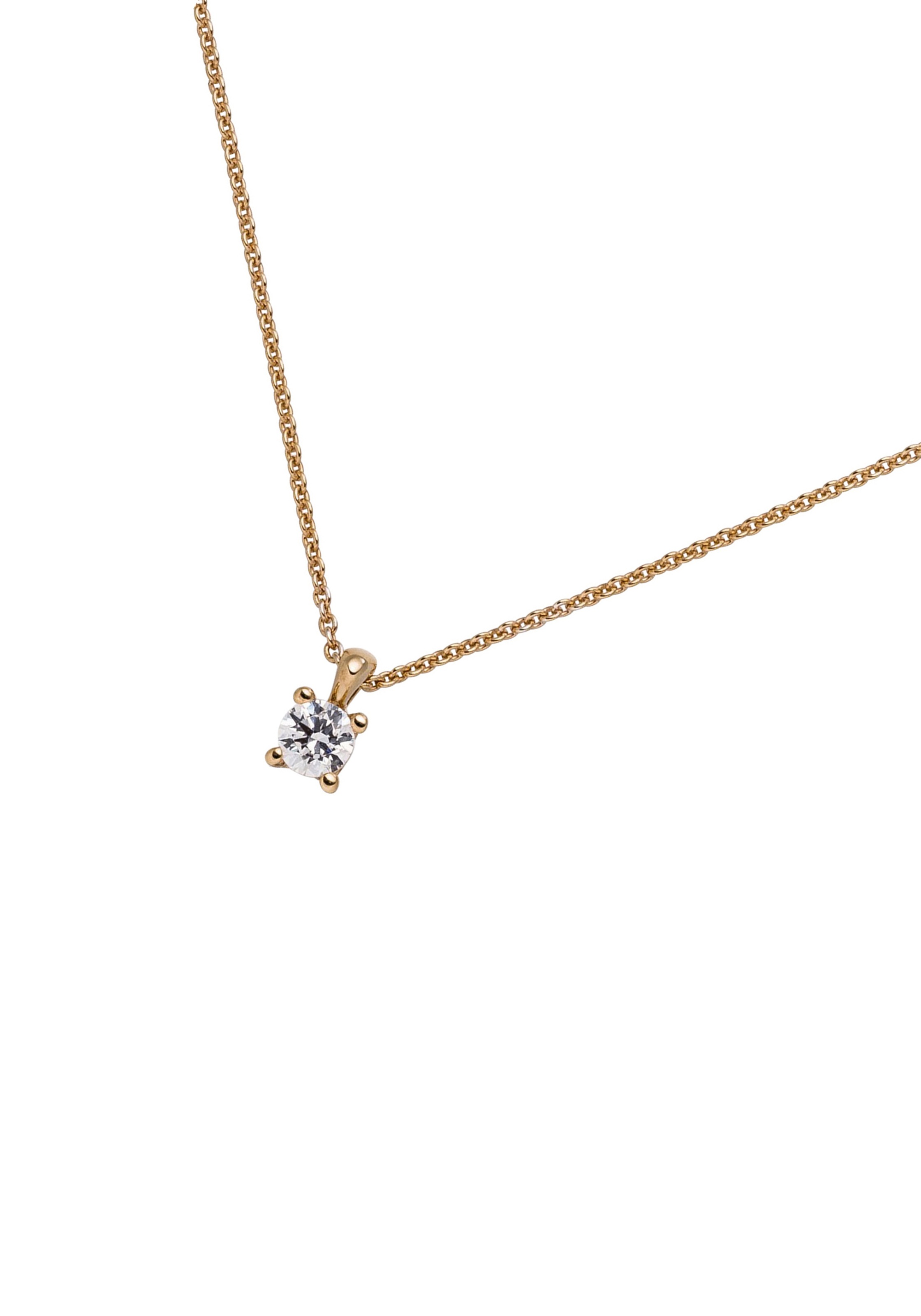 JOBO Kette mit Anhänger »Solitär Diamant Brillant 0,15 ct.«, 585 Roségold 45 cm