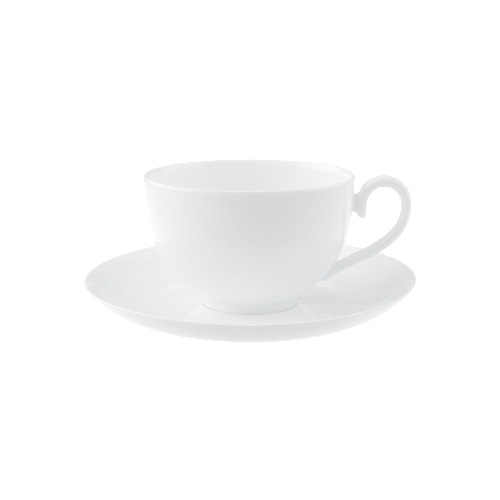 Tasse VILLEROY & BOCH "Café au Lait Tasse mit Untertasse Royal 400 ml weiß", weiß, Porzellan, Trinkgefäße, Tasse