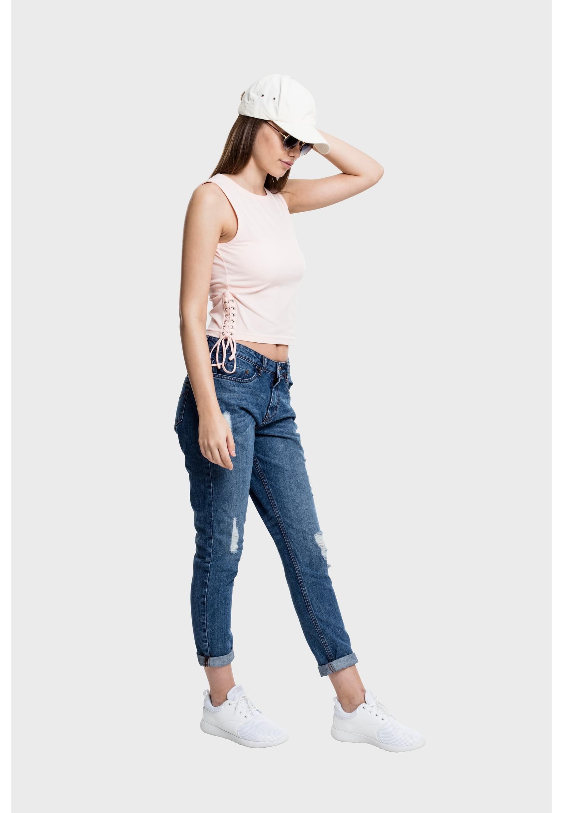 URBAN CLASSICS Muskelshirt »Urban Classics Damen Ladies Lace Up Cropped Top« 1 Stk.