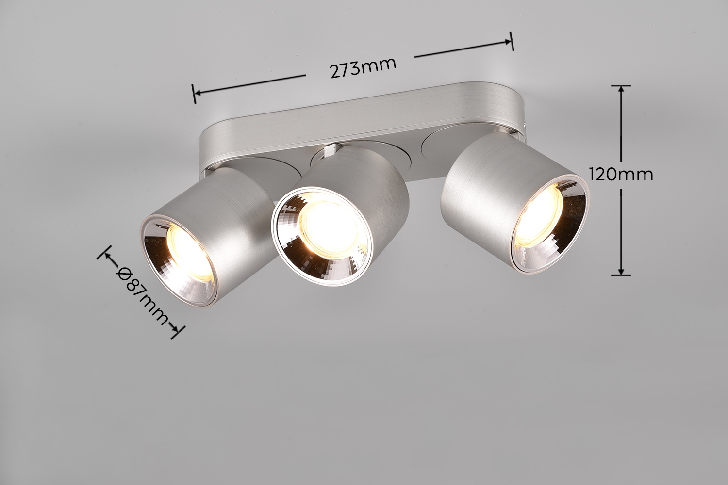 TRIO Leuchten Deckenleuchte »GUAYANA, Deckenspot 3-flammig exkl 3x GU10 max 10W Spot verstellbar« GU10 1 Stk. warmweiß - kaltweiß als Aufbauspot oder Einbauspot nutzbar Spot schwenkbar und drehbar