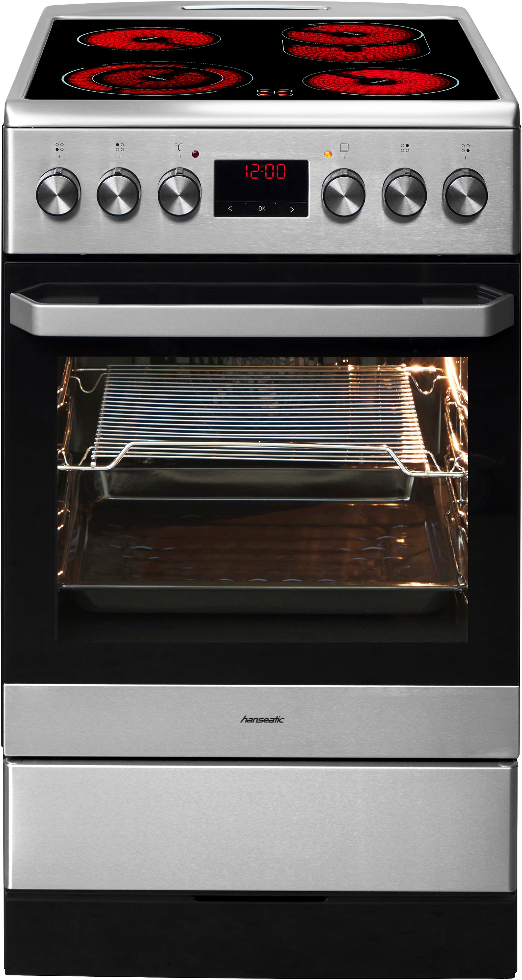 HANSEATIC Elektro-Standherd "5022CE3.313eEHiTaDW", weiß, Herdsets