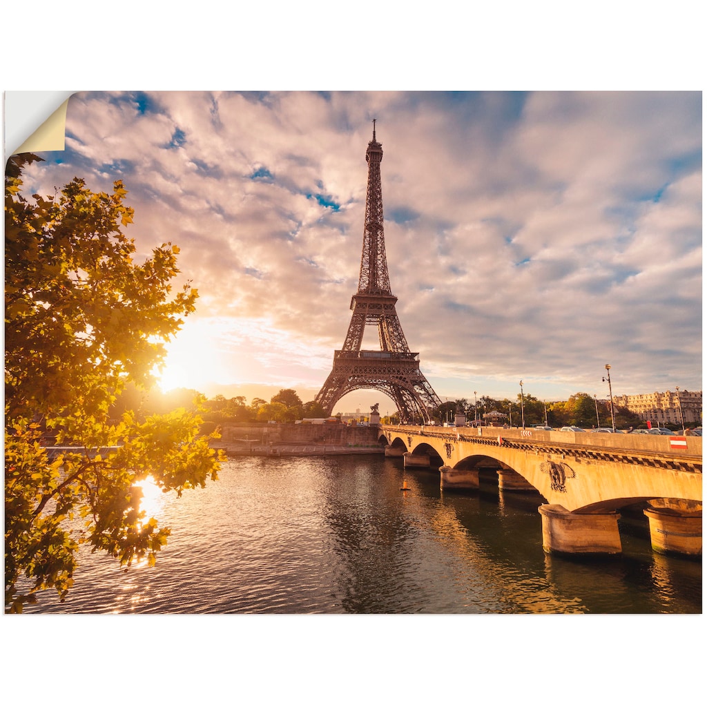 Artland Wandbild »Paris Eiffelturm II«, Gebäude, (1 St.)