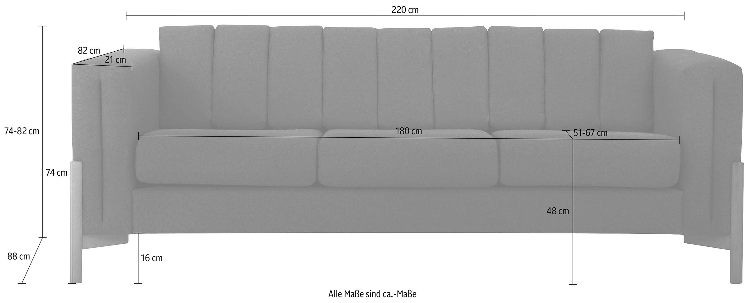 Home affaire 3-Sitzer »Haki«