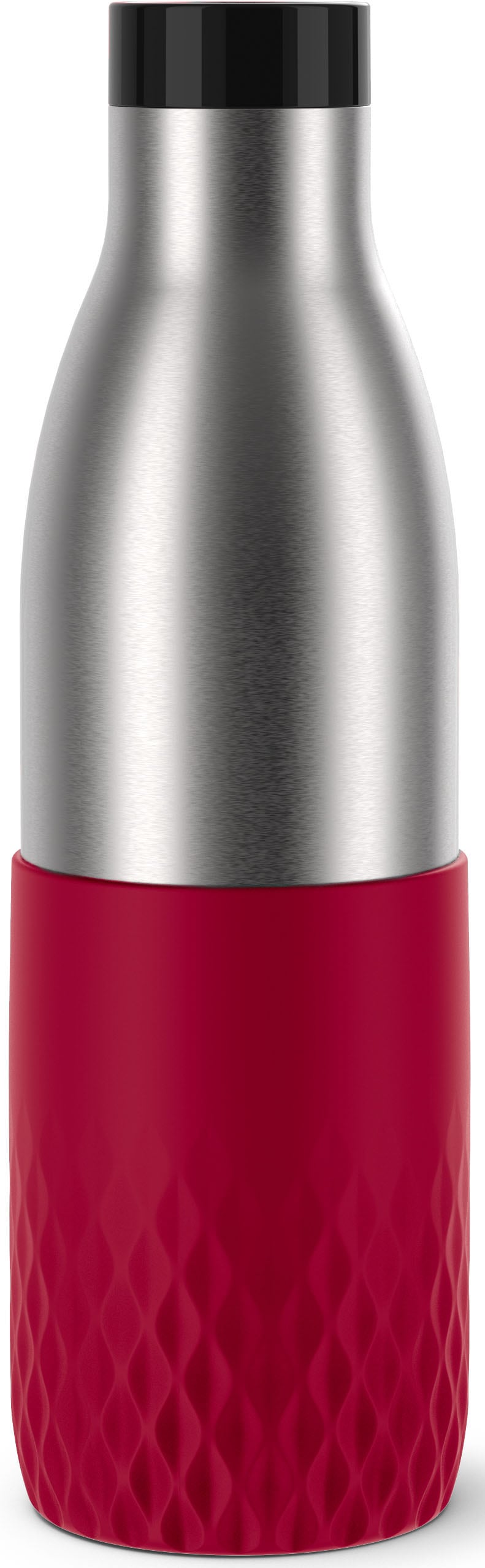 Emsa Trinkflasche "Bludrop Sleeve" Edelstahl/Silikon, Quick-Press, 12h warm günstig online kaufen