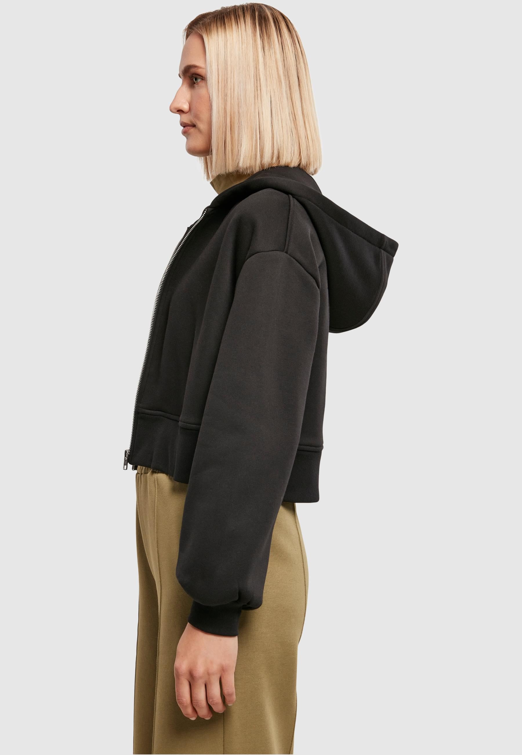 URBAN CLASSICS Sweatjacke »Urban Classics Damen Ladies Short Oversized Zip Jacket«, (1 tlg.)