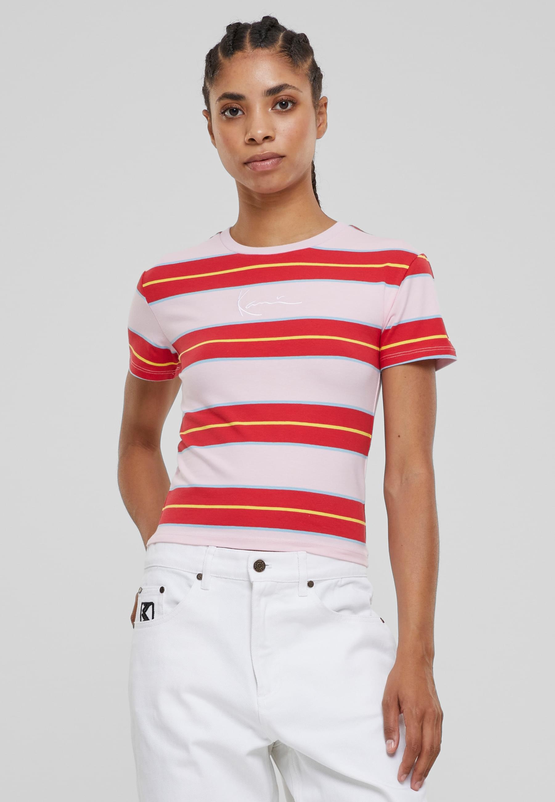 Karl Kani T-Shirt »Karl Kani Damen KW213-040-1 KK Small Signature Stripe Tee«, (1 tlg.)