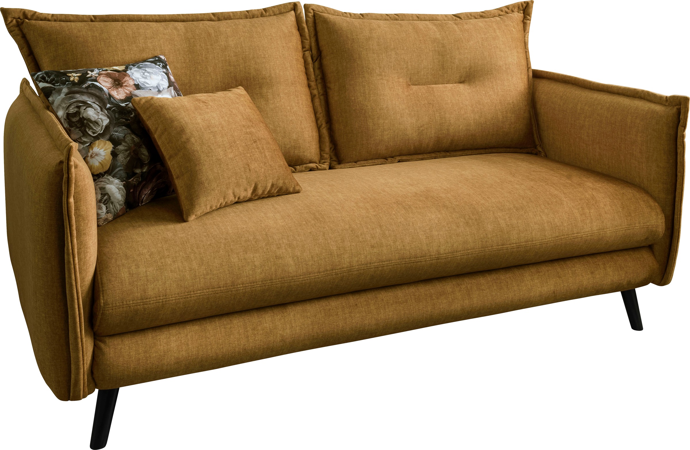 Home affaire 3-Sitzer "Lazio, 183 cm breit, modern und bequem" Velours, inkl. Rücken- und Zierkissen