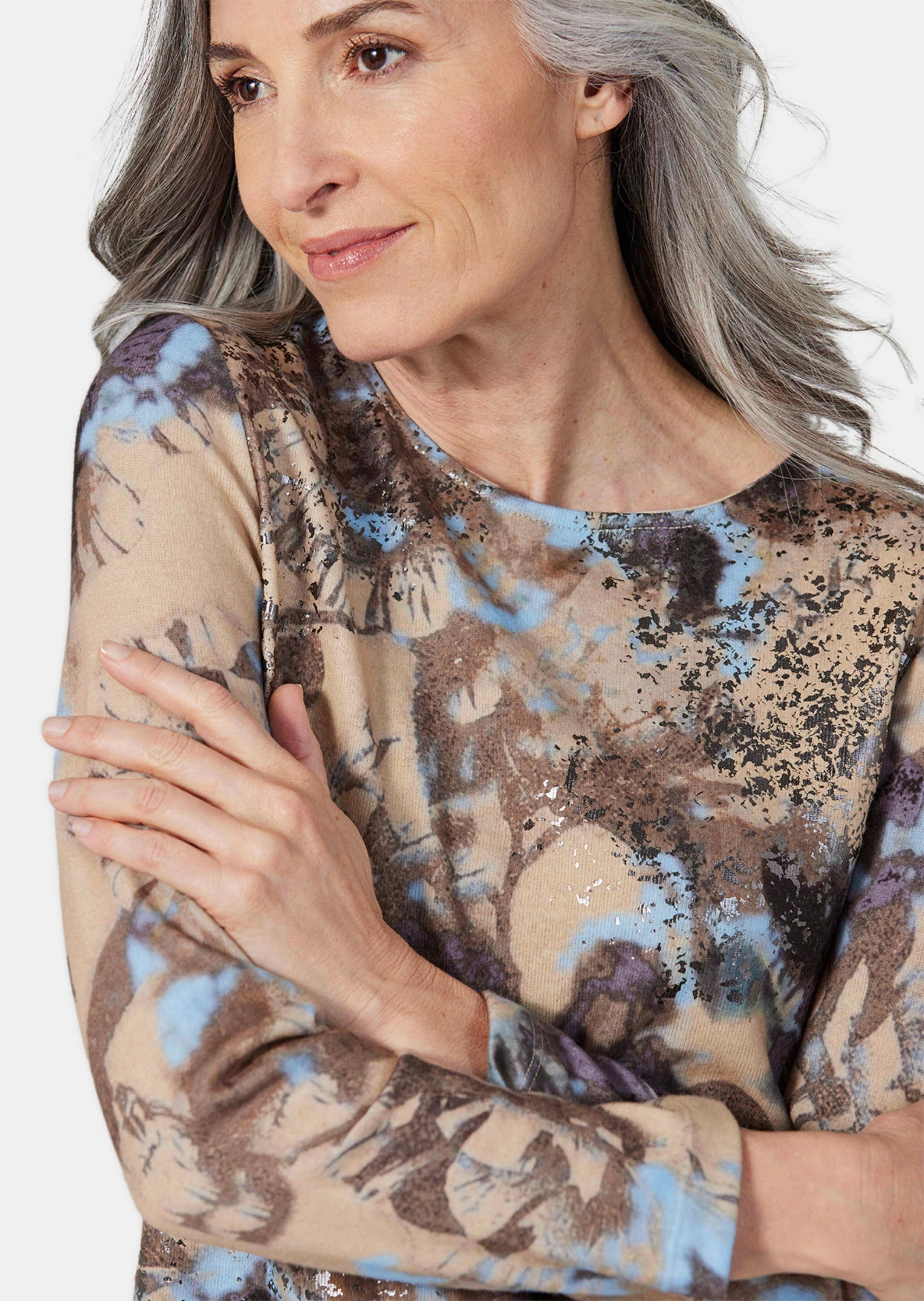 GOLDNER Kurzarmshirt »Sweatshirt Sweatshirt mit Druck«