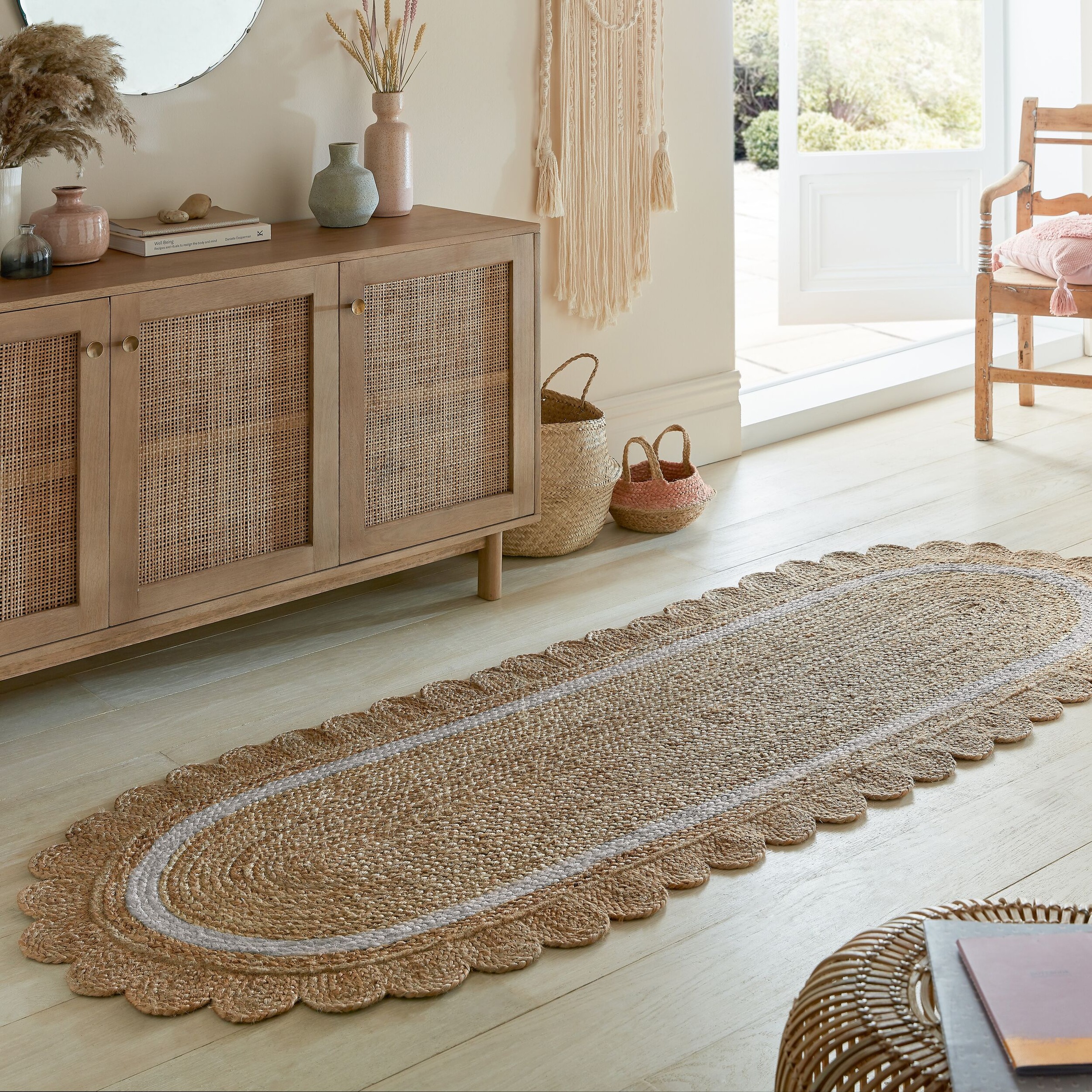 FLAIR RUGS Teppich "Grace aus Jute mit Muschelrandsaum" rechteckig 4 mm Höh günstig online kaufen