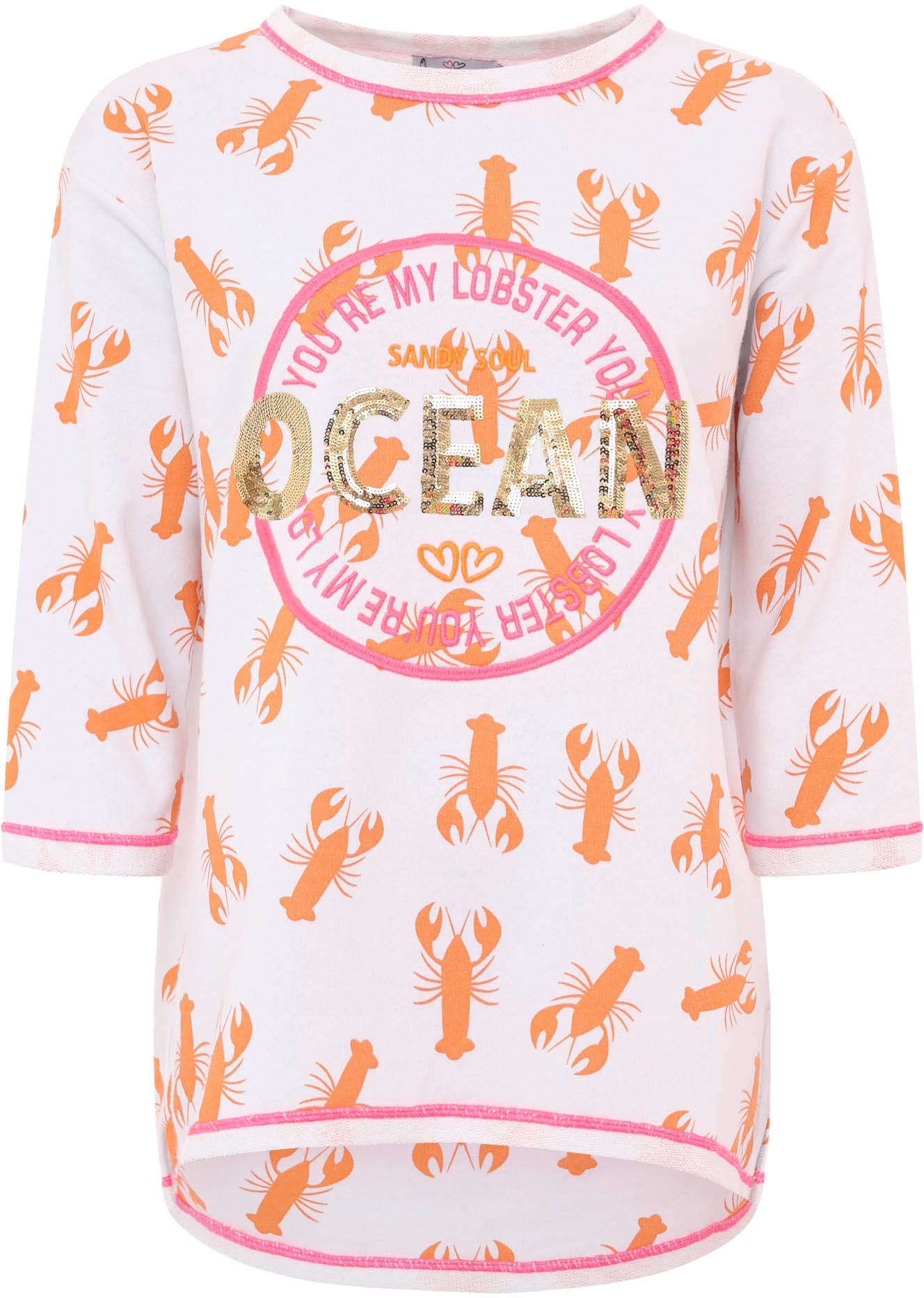 Zwillingsherz Longsleeve "Shirt "Ocean Sandy Soul"", 3/4-Arm, Pailletten, K günstig online kaufen