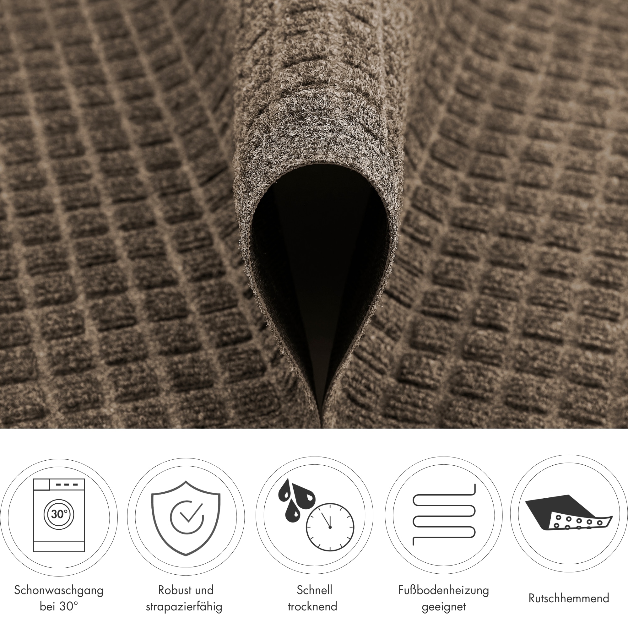 Andiamo Fußmatte »Kenora« rechteckig 8,5 mm Höhe Schmutzfangmatte, robust, waschbar, Türmatte, rutschhemmend