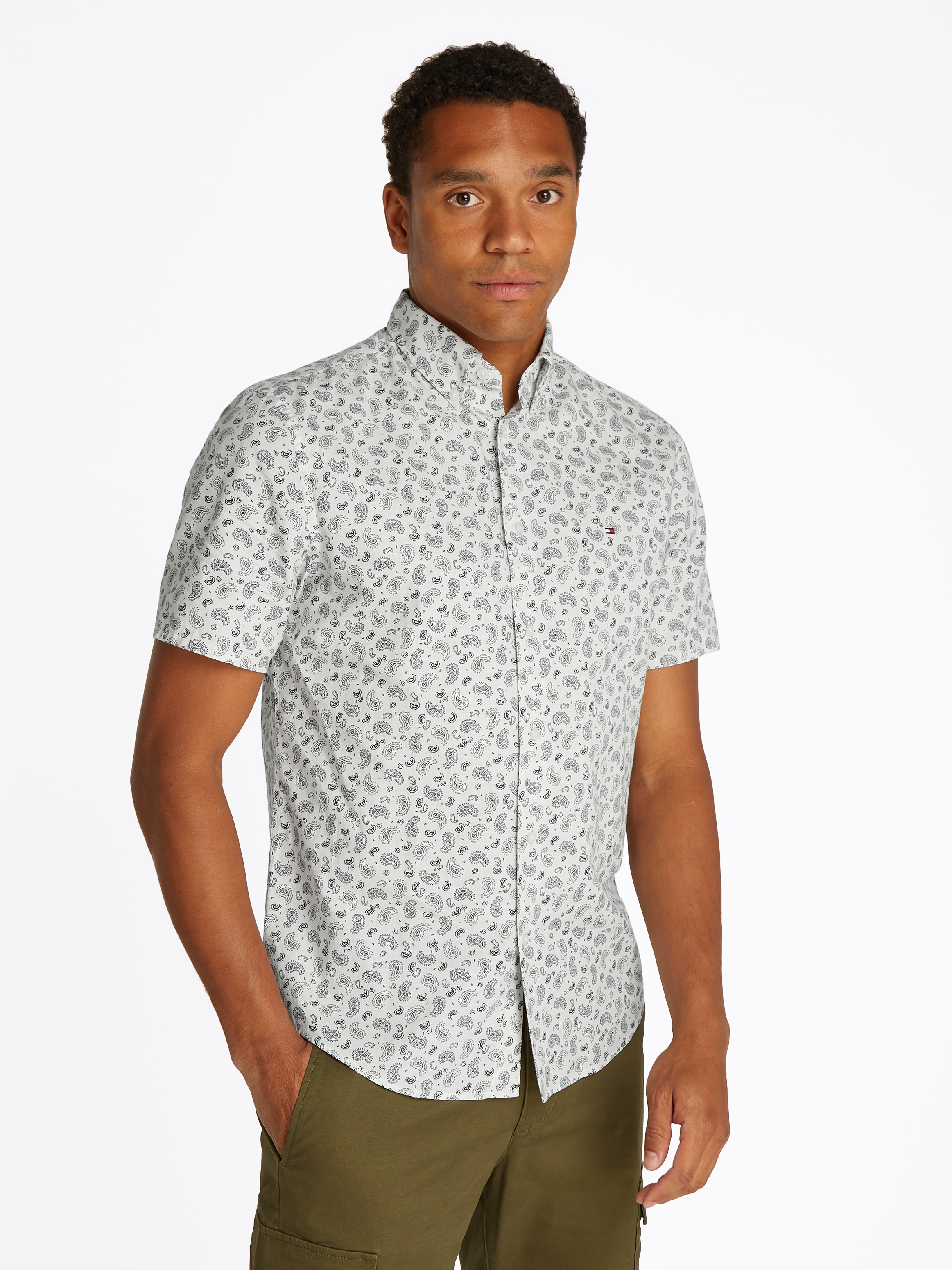 Tommy Hilfiger Kurzarmhemd "COTTON LINEN PAISLEY Regular Fit SS SHIRT" günstig online kaufen