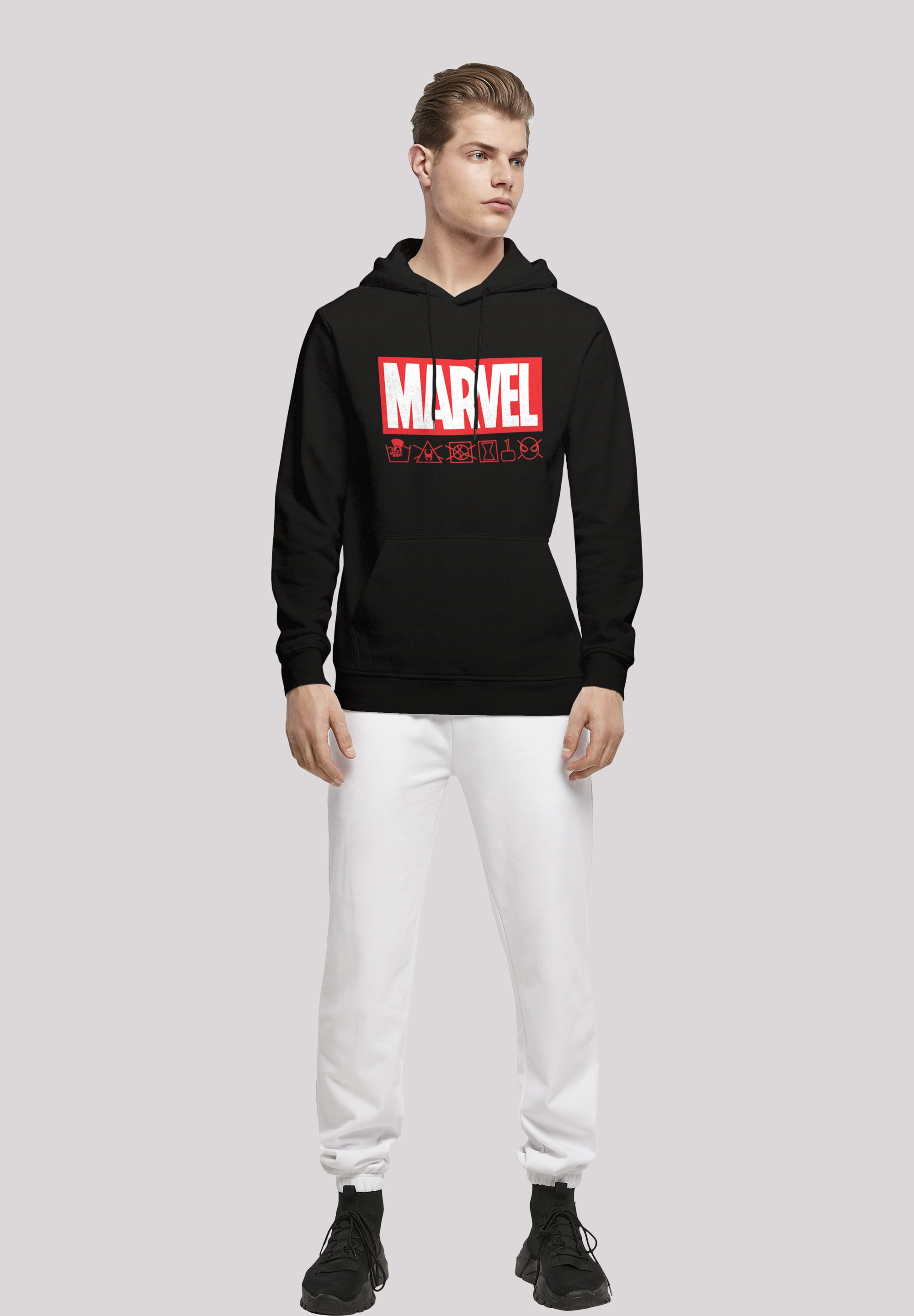 F4NT4STIC Rundhalspullover »F4NT4STIC Herren Marvel Logo washed Care with Basic Hoody«, (1 tlg.)