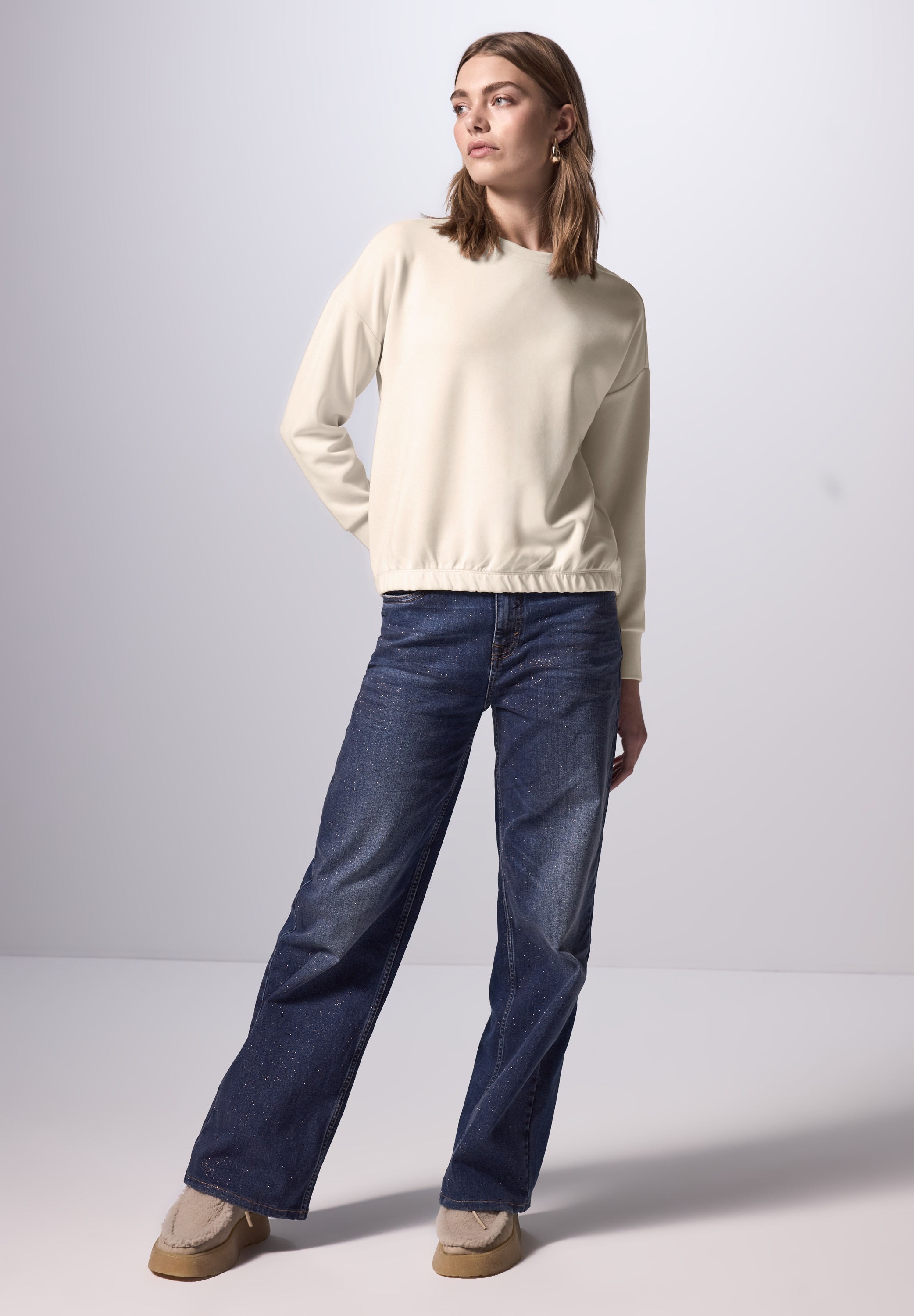 STREET ONE STUDIO Langarmshirt, mit Elastikbund