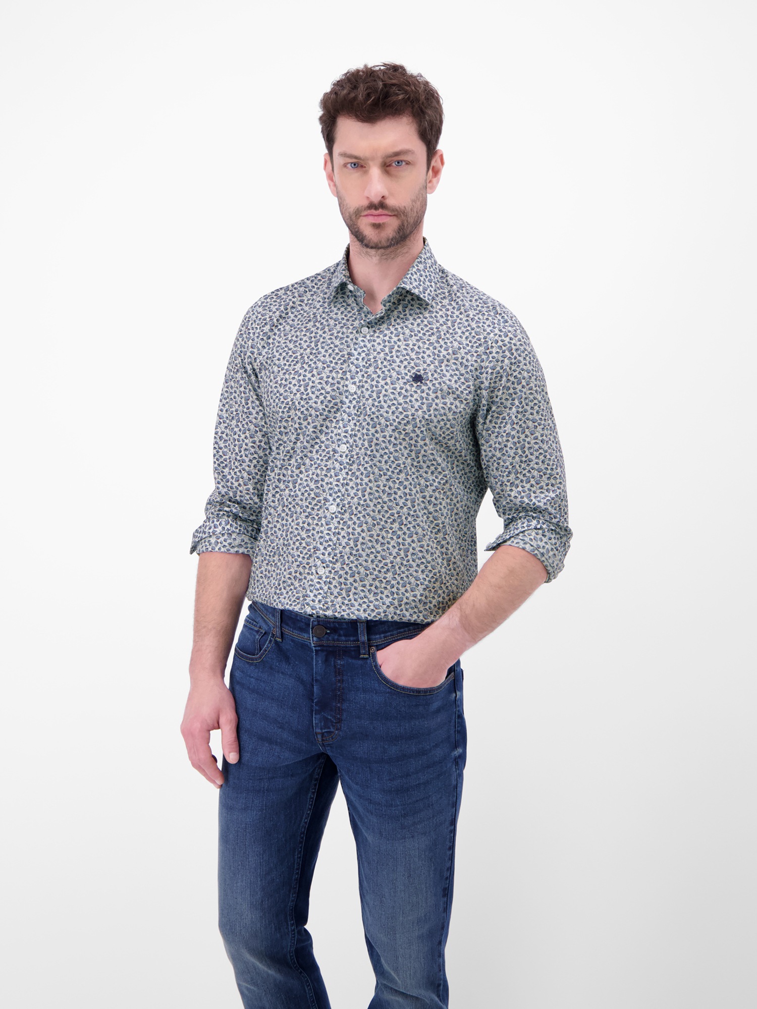 LERROS Langarmhemd "Langarmhemd mit trendigem Printmuster" günstig online kaufen