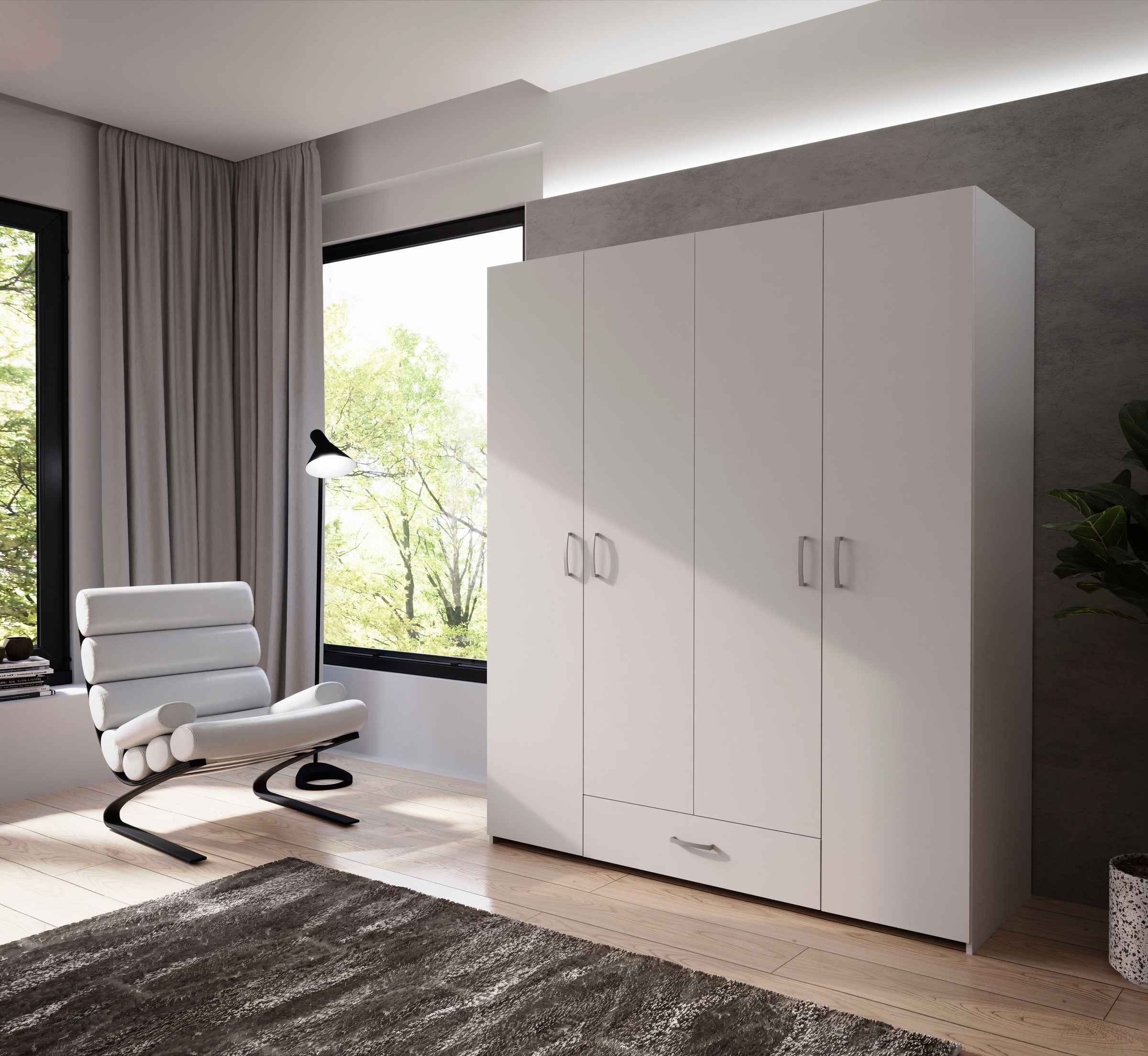 FORTE Kleiderschrank "Econobox" Drehtürenschrank, zeitloses Design mit aluf günstig online kaufen