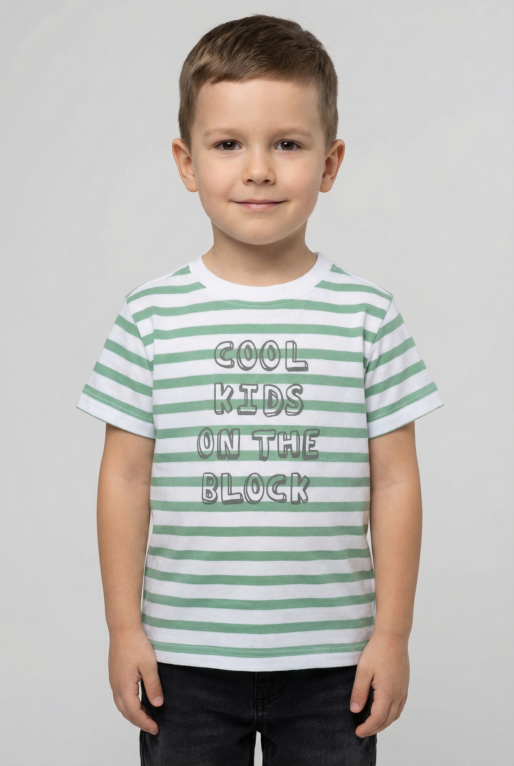 STACCATO T-Shirt 2 tlg. 2er Pack kurzarm, geringelt, Motiv-Print, für Boys