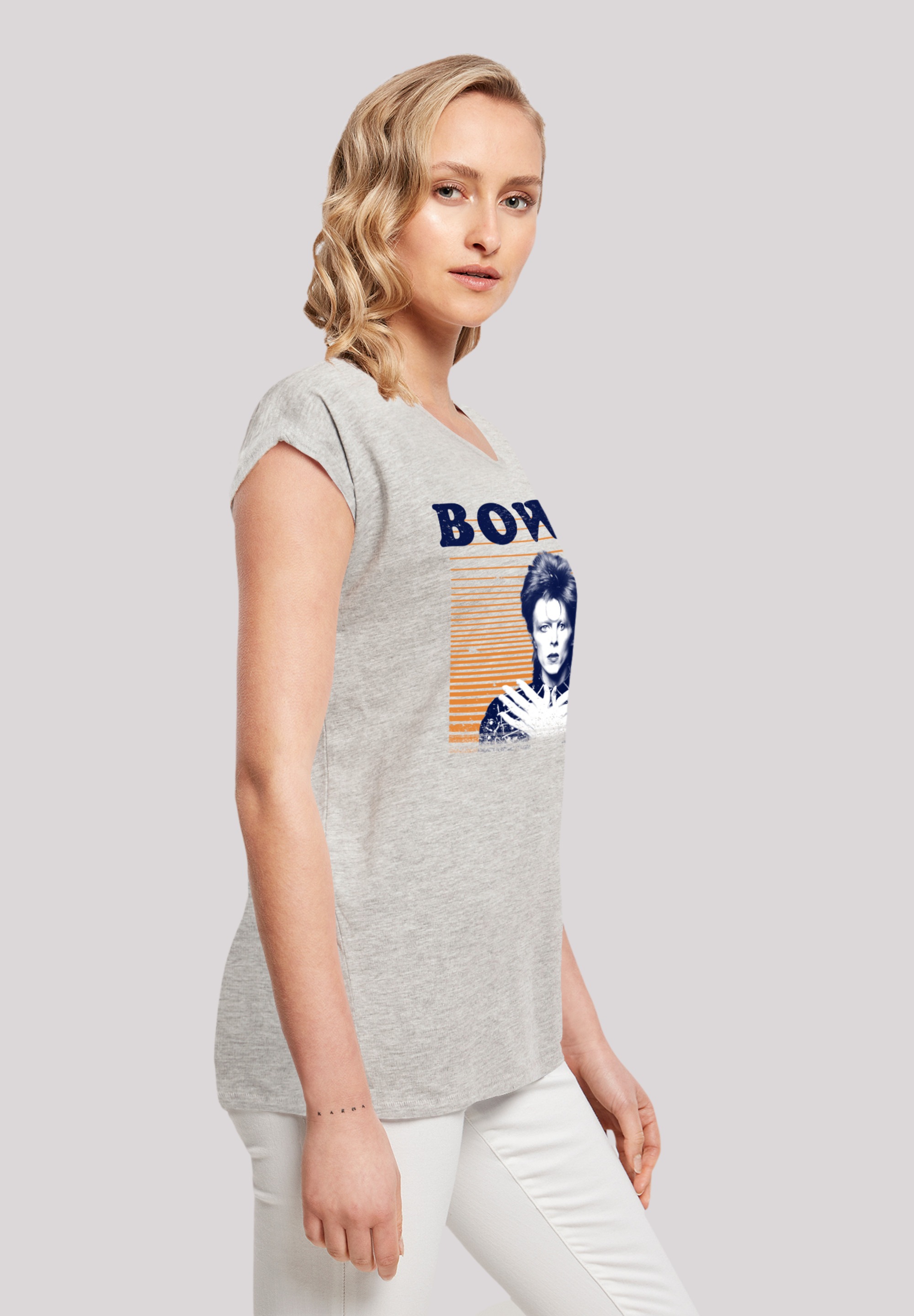 F4NT4STIC T-Shirt »David Bowie Orange Stripes«, Print