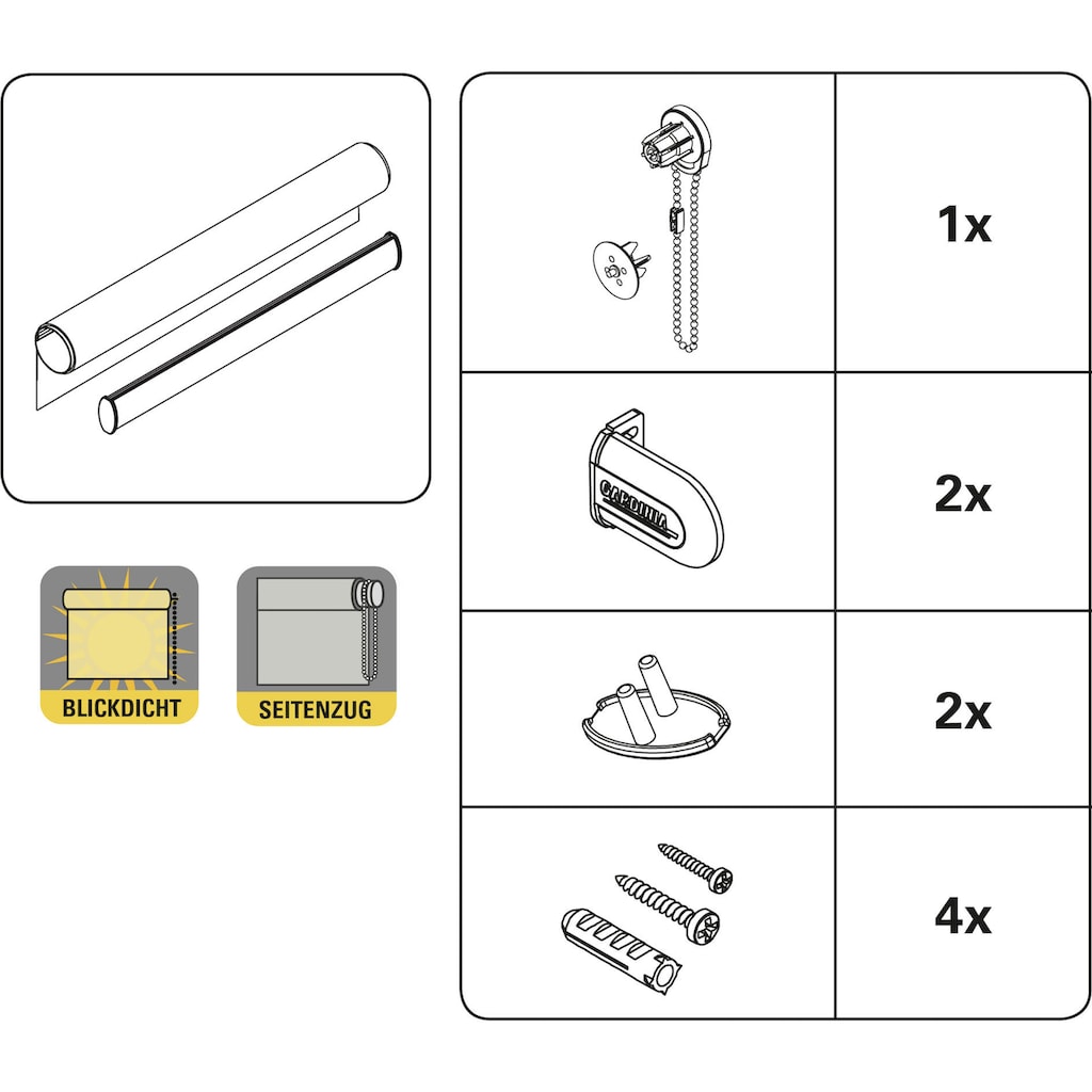 GARDINIA Seitenzugrollo »Uni-Rollo«, Lichtschutz