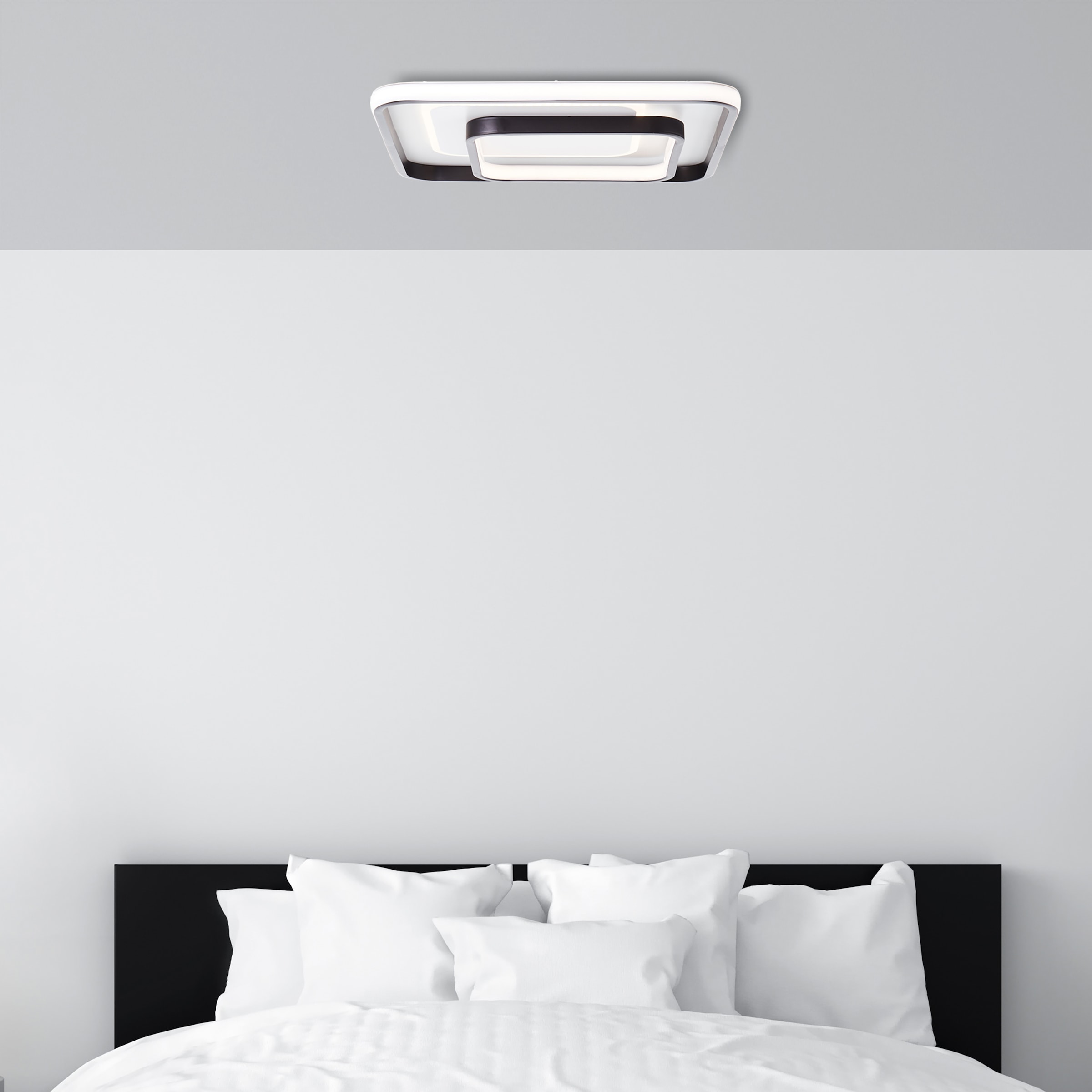 Brilliant LED Deckenleuchte »Cava«, 1 flammig, Leuchtmittel LED-Modul | LED fest integriert, 40 x 40 cm, 5400 lm, warmweißes Licht, Metall/Kunststoff, weiß/schwarz