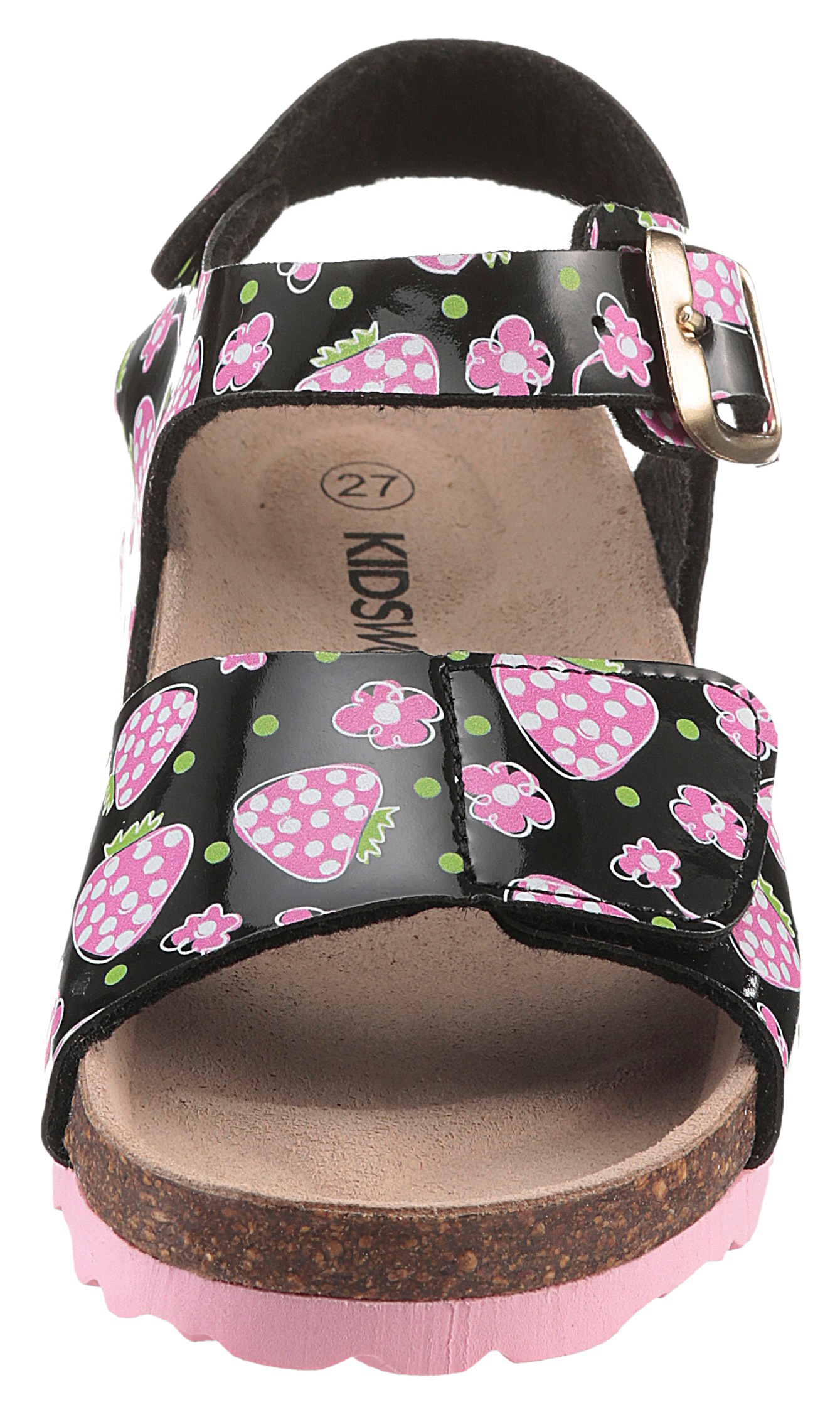 KIDSWORLD Riemchensandale, Sommerschuh, Sandalette, Strandschuh, Urlaubschuh mit Erdbeeren-Motiv