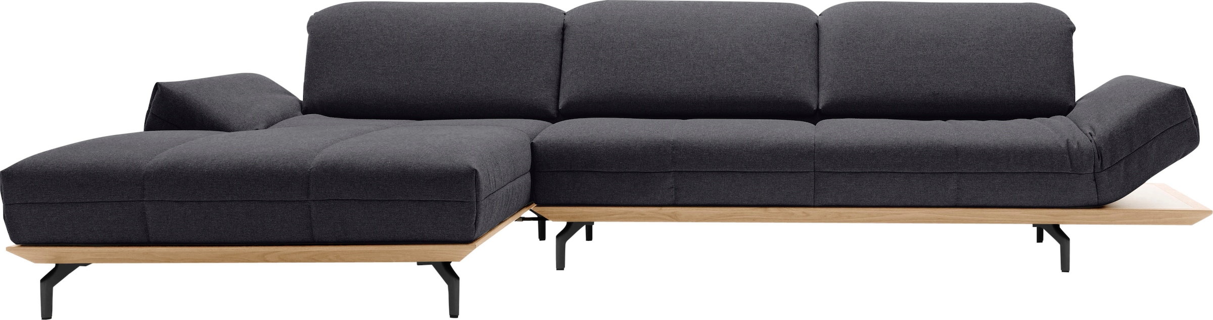 Creation BY ROLF BENZ Ecksofa »CR.420, Designecksofa, L-Form«, in 2 Qualitäten, Holzrahmen in Eiche Natur oder Nußbaum, Breite 293 cm