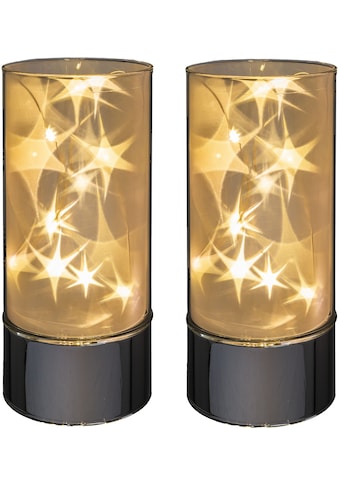 Creativ home LED Dekolicht »Weihnachtsdeko«, 2 St., aus Glas, 2er Set, mit Sterneffekt kaufen