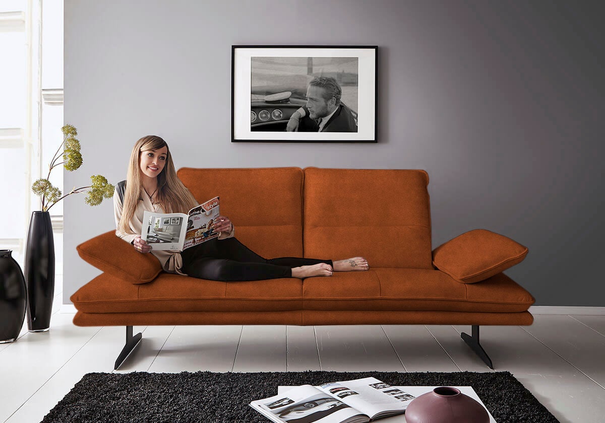 W.SCHILLIG 2-Sitzer "broadway, Designsofa mit tollem Sitzkomfort, Breite 216cm" Sitztiefenverstellung, Kopfteil- & Seitenteilverstellung, Breite 216cm