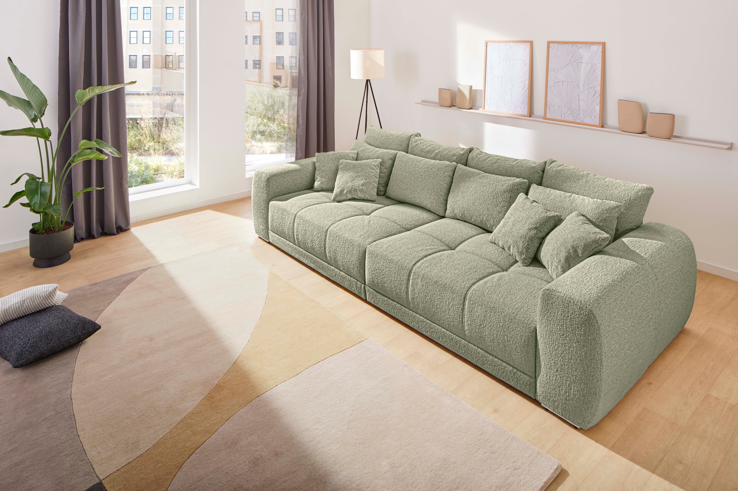 Jockenhöfer Gruppe Big-Sofa "Moldau, B. 306 cm, mit Federkernpolsterung, Liegefläche 120x240 cm" Mega-Sofa im XXL-Format, Federkern, 12 Kissen