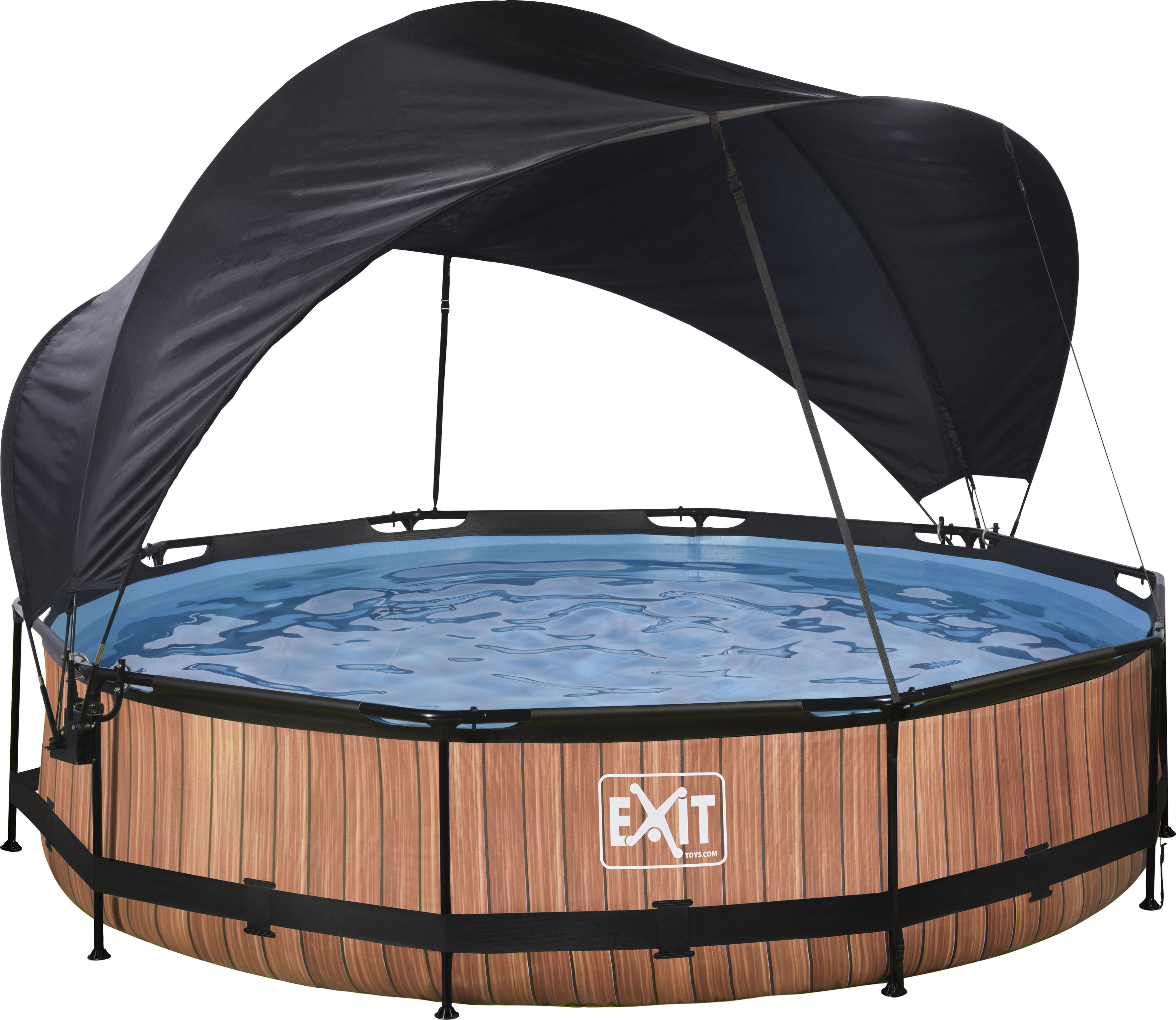 Thumbnail - EXIT Framepool "inkl. Sonnensegel" ØxH: 360x76 cm, mit Kartuschen-Filterpumpe & Filterkartusche