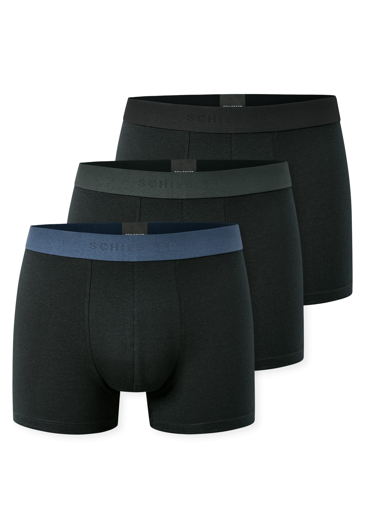 Schiesser Boxershorts "95/5 Multipacks" 3er Pack, ohne Eingriff, Logobund, günstig online kaufen