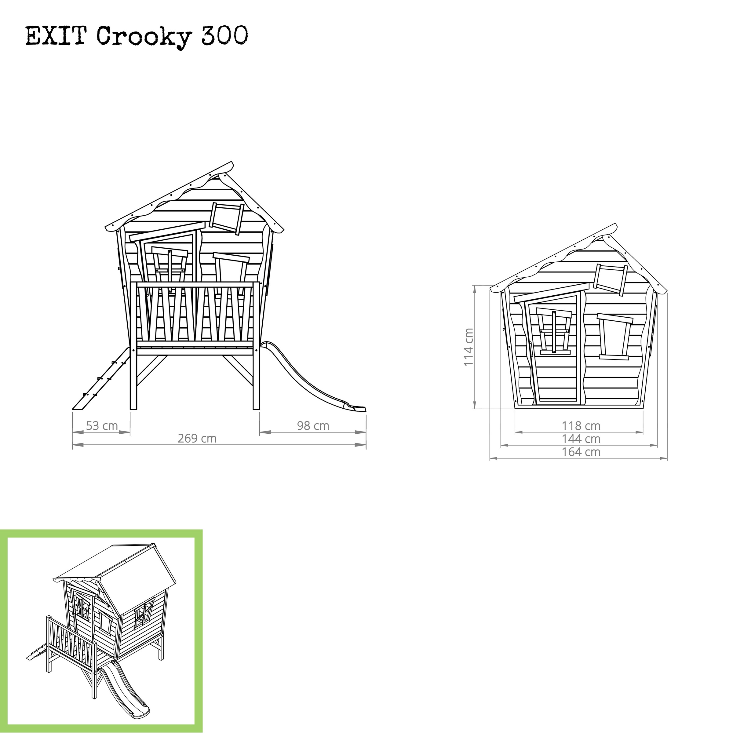 EXIT Spielturm »Crooky 300«, BxTxH: 260x180x229 cm