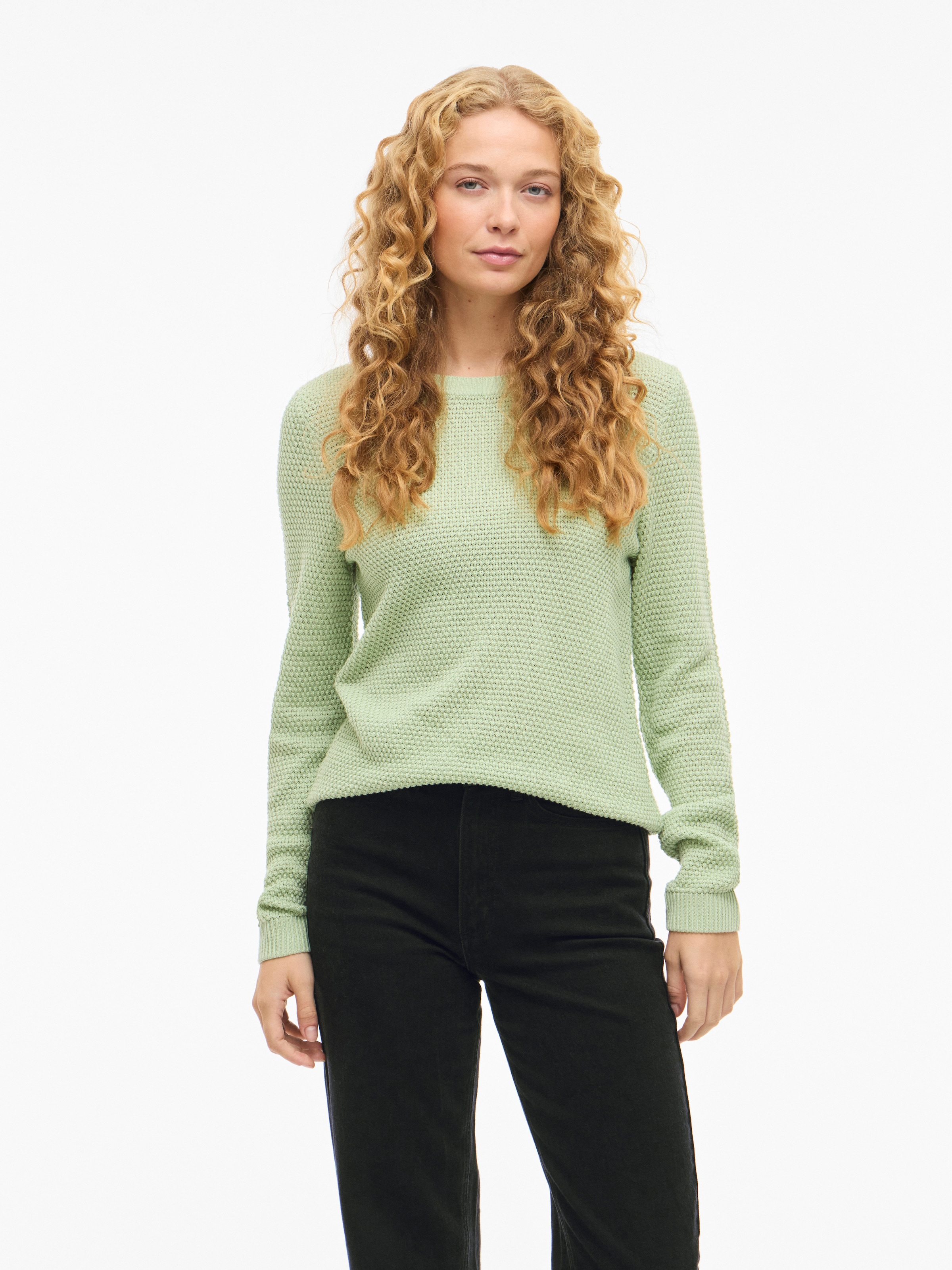Vila Rundhalspullover "VIDALO O-NECK L/S KNIT TOP- NOOS" Baumwolle, regular günstig online kaufen