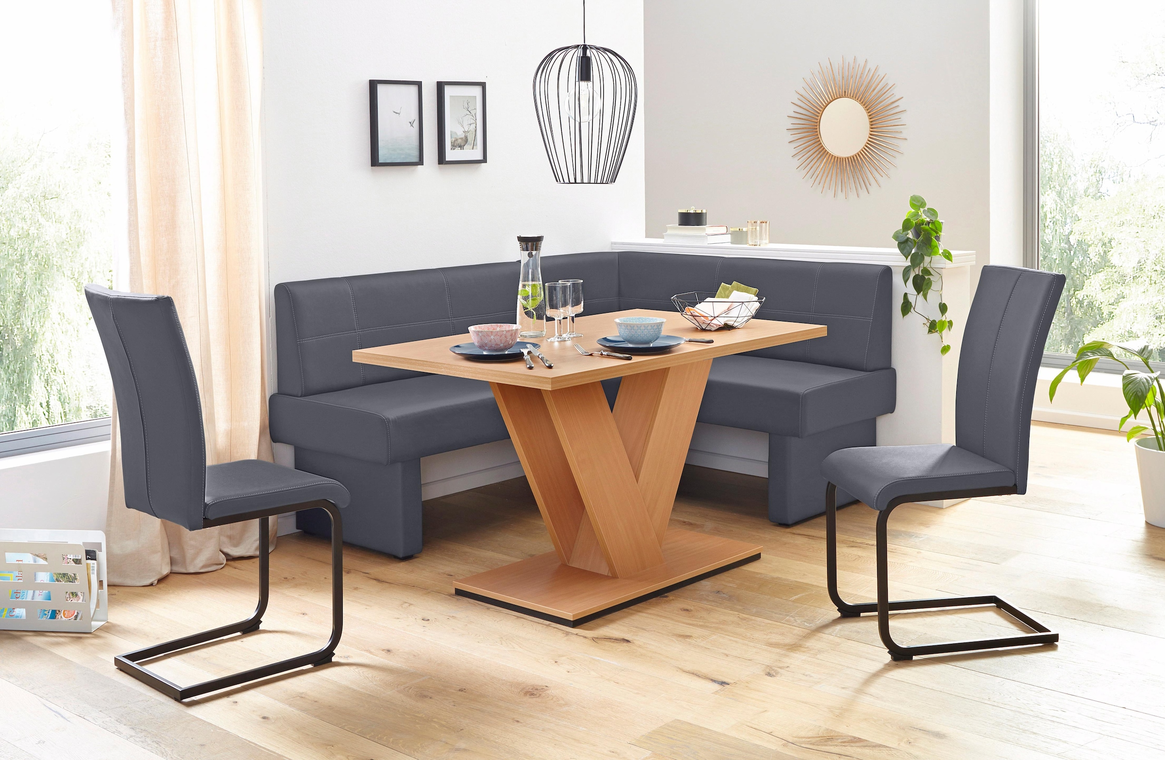 Home affaire Freischwinger "Nils" (Set) 2 Stk. Kunstleder Stuhl belastbar b günstig online kaufen
