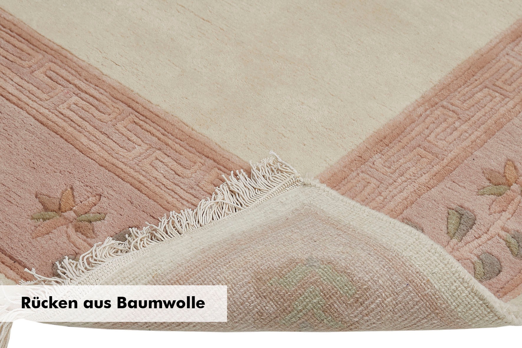 LUXOR living Wollteppich »Adour«, rechteckig, 18 mm Höhe, reine Wolle, handgeknüpft, mit Bordüre und Fransen, Wohnzimmer