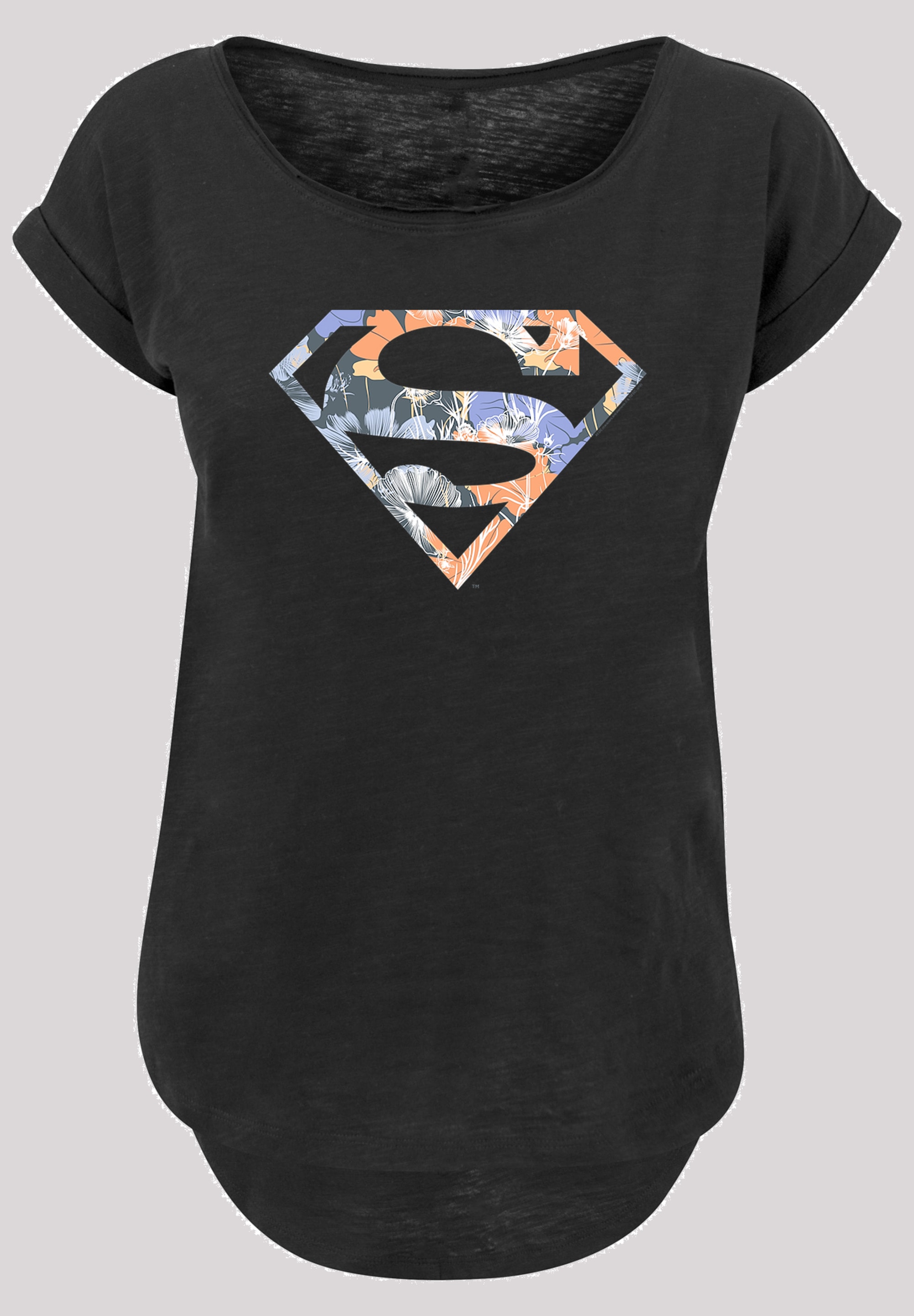 F4NT4STIC Kurzarmshirt "F4NT4STIC Damen Superman Floral Logo 2 with Ladies günstig online kaufen