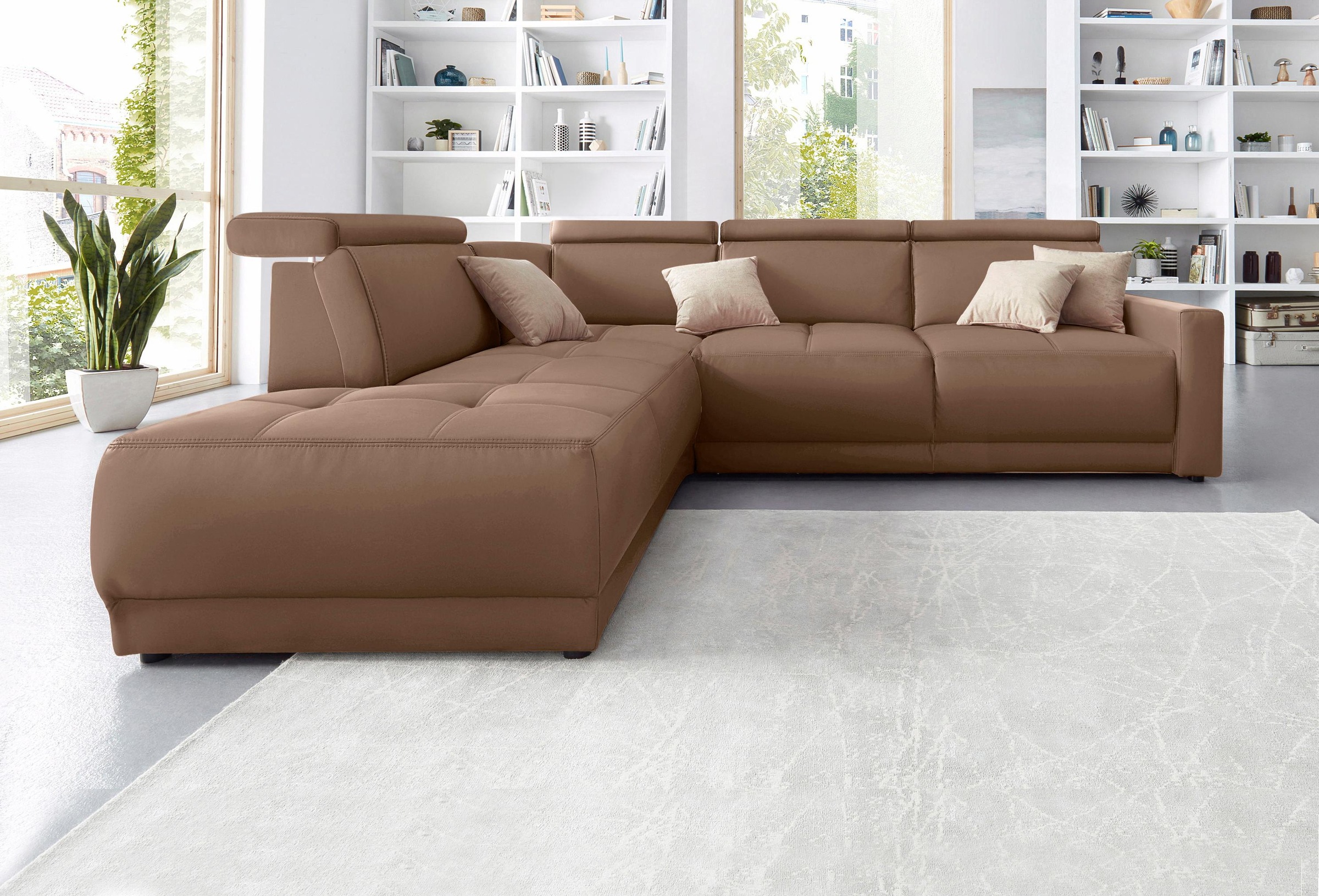 DOMO collection Ecksofa "Ava, moderne Sitzheftung mit toller Doppelnaht, ko günstig online kaufen