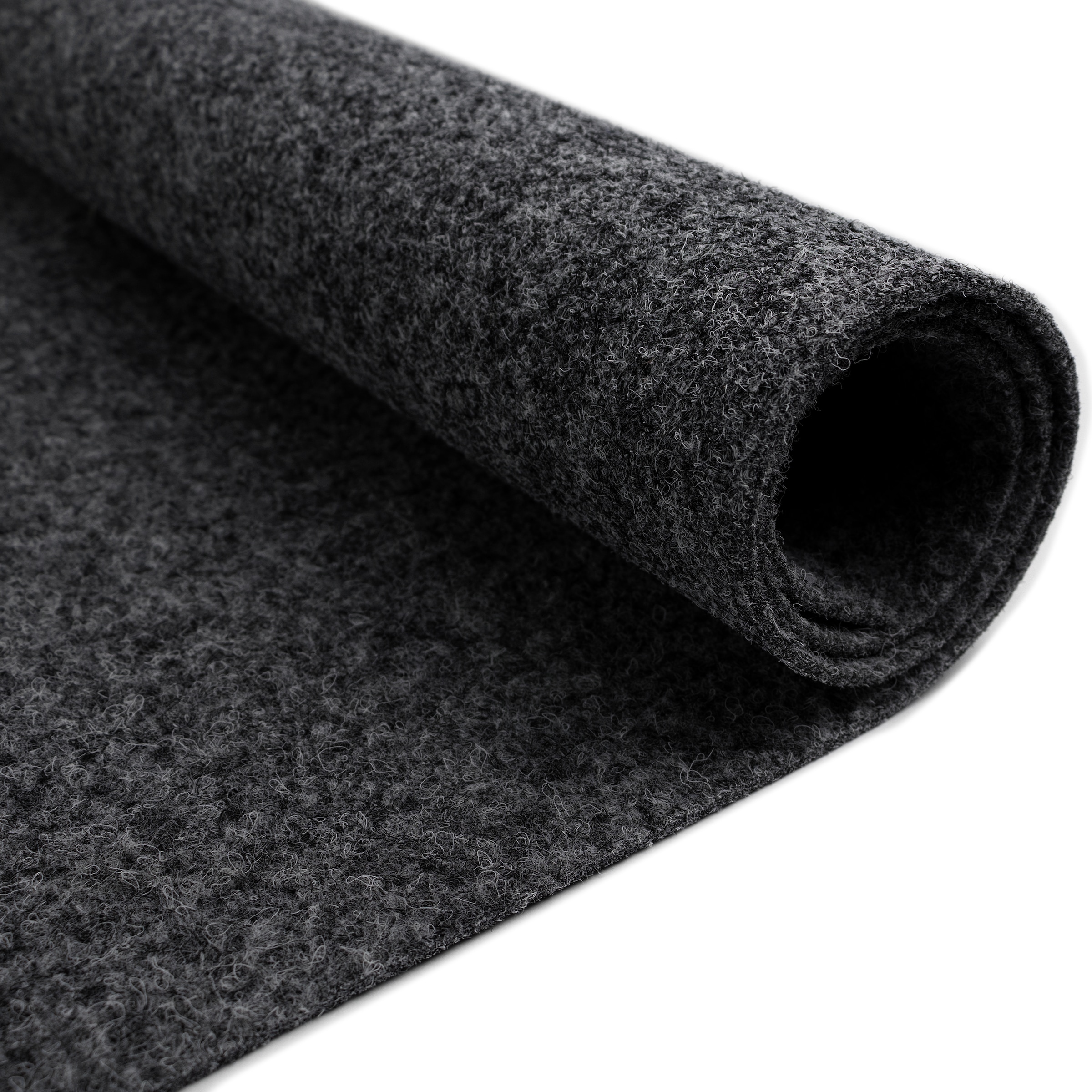 Teppichboden "Nadelfilz REWIND, Gesamthöhe 5 mm, Made in Belgium", grau (anthrazit), B:200cm L:600cm, Polypropylen, PRIMAFLOR-IDEEN IN TEXTIL, Teppiche, Breite 200 cm, Uni Farben, robust & strapazierfähig