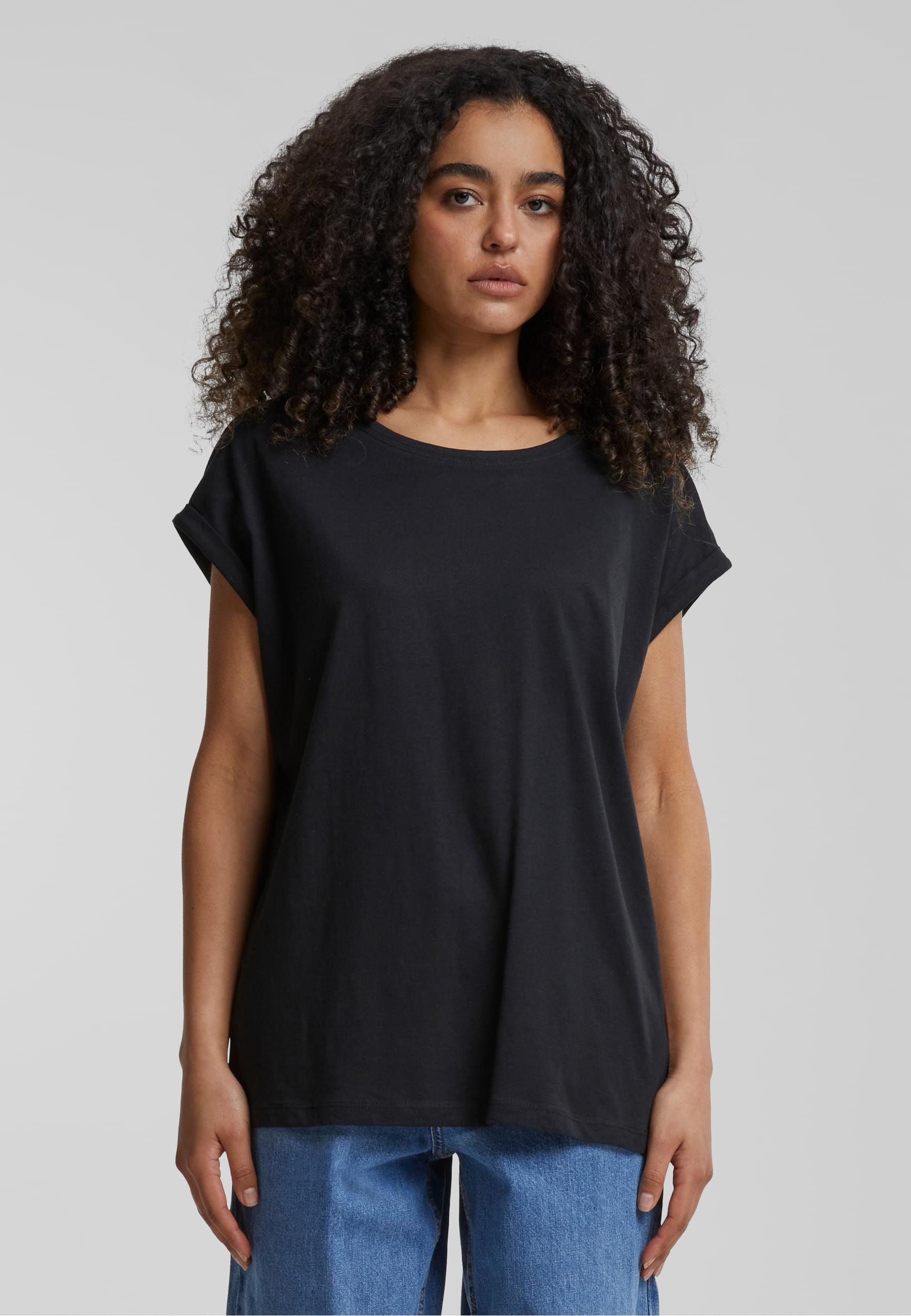 URBAN CLASSICS Kurzarmshirt »Urban Classics Damen Ladies Extended Shoulder Tee«, (1 tlg.)