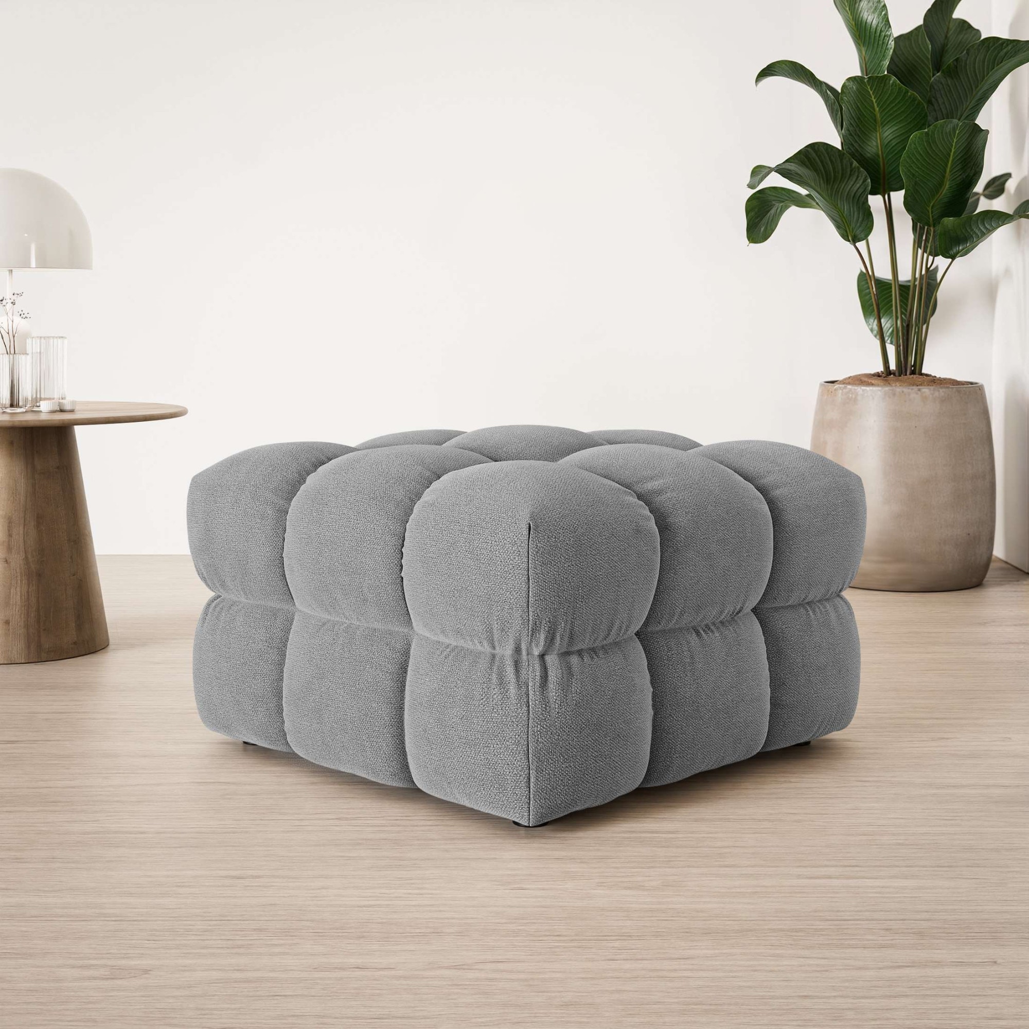 s.Oliver Polsterhocker "COBBO Sitzhocker Bubble-Optik, Maße B/T/H: 80/80/48 cm" passend zum Sofa, moderne Steppung und hoher Sitzkomfort