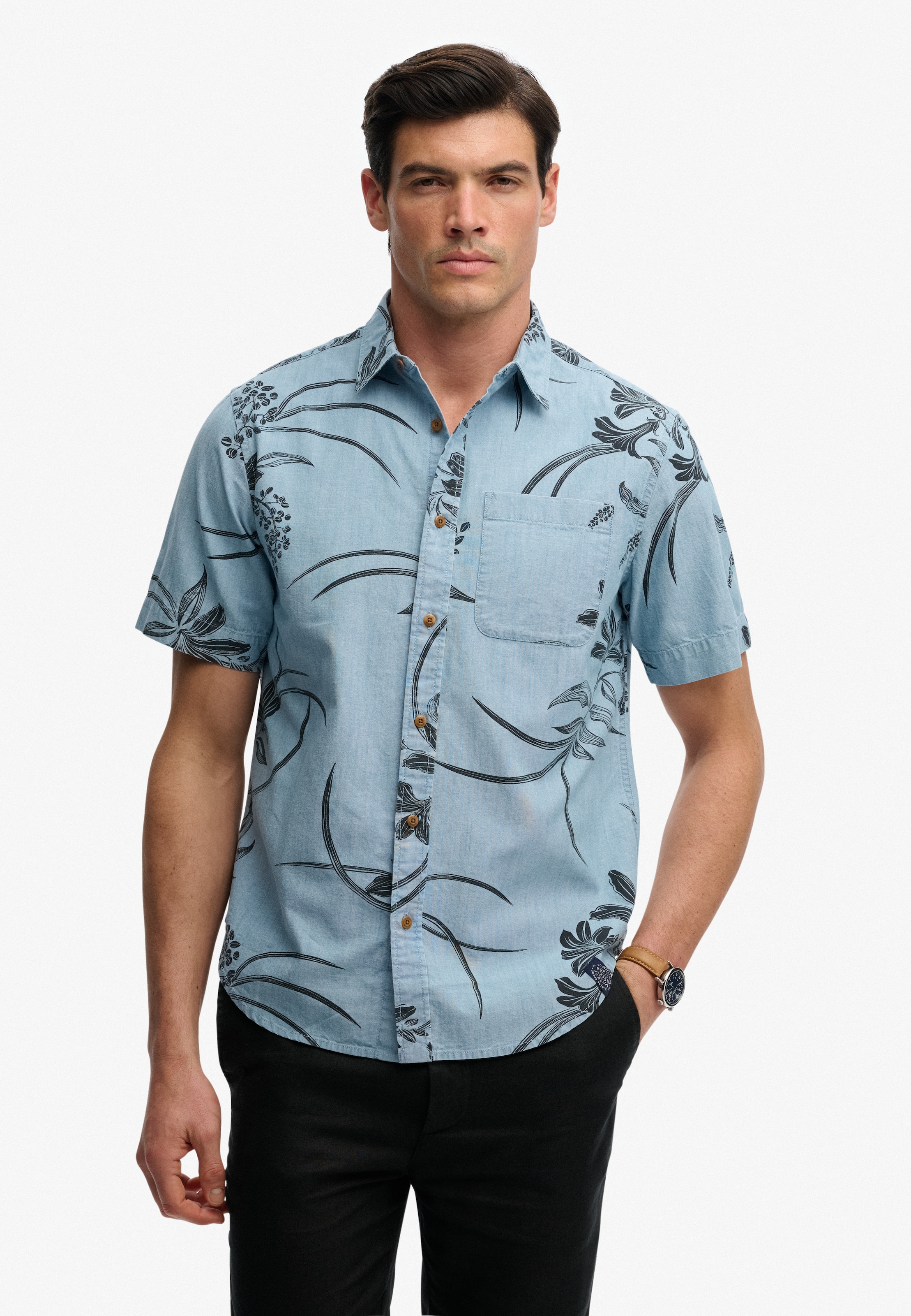 Superdry Kurzarmhemd "VINTAGE LOOM S/S SHIRT" mit sommerlich coolem Hawaii- günstig online kaufen