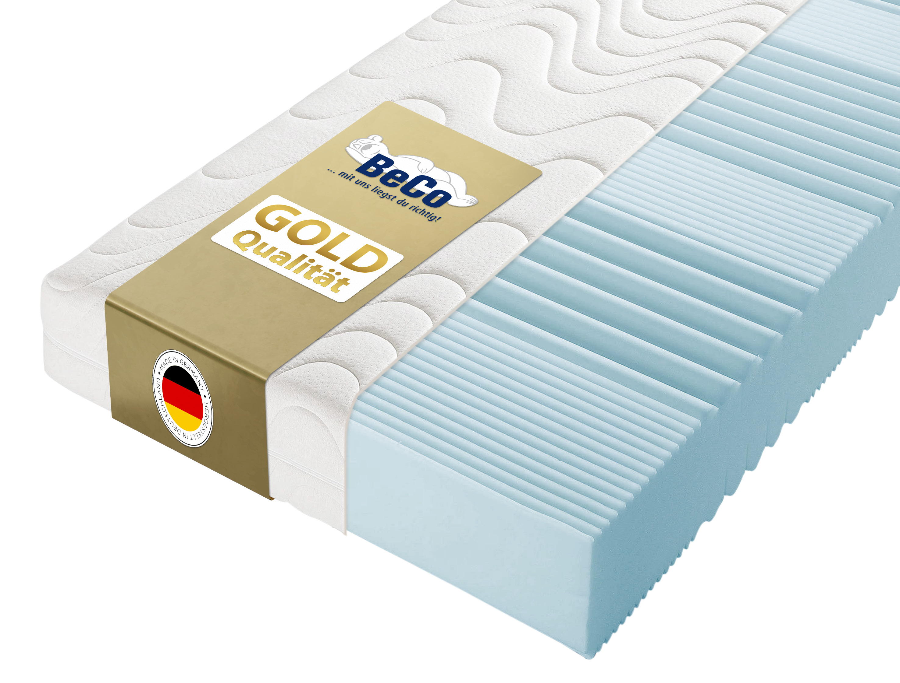 Beco Komfortschaummatratze "KS Luxus – GOLD Komfortschaummatratze mit Premiumhöhe" 27 cm hoch Raumgewicht: 30 kg/m³ 1 Stk. tlg. 27 cm Höhe, Polyesterbezug, Wendematratze, ideal auch in 140x200