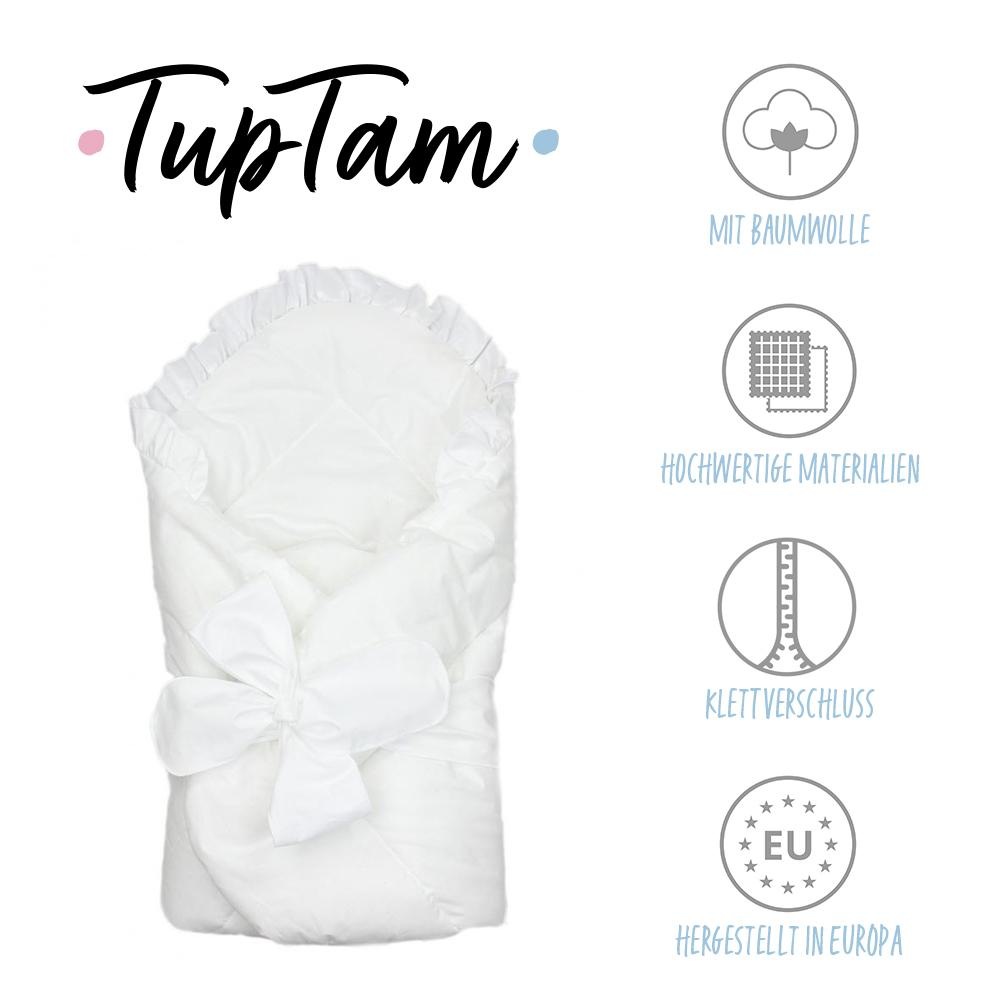 TupTam Wohndecke »Einschlagdecke Unisex Baby Einschlagdecke mit Schleife«