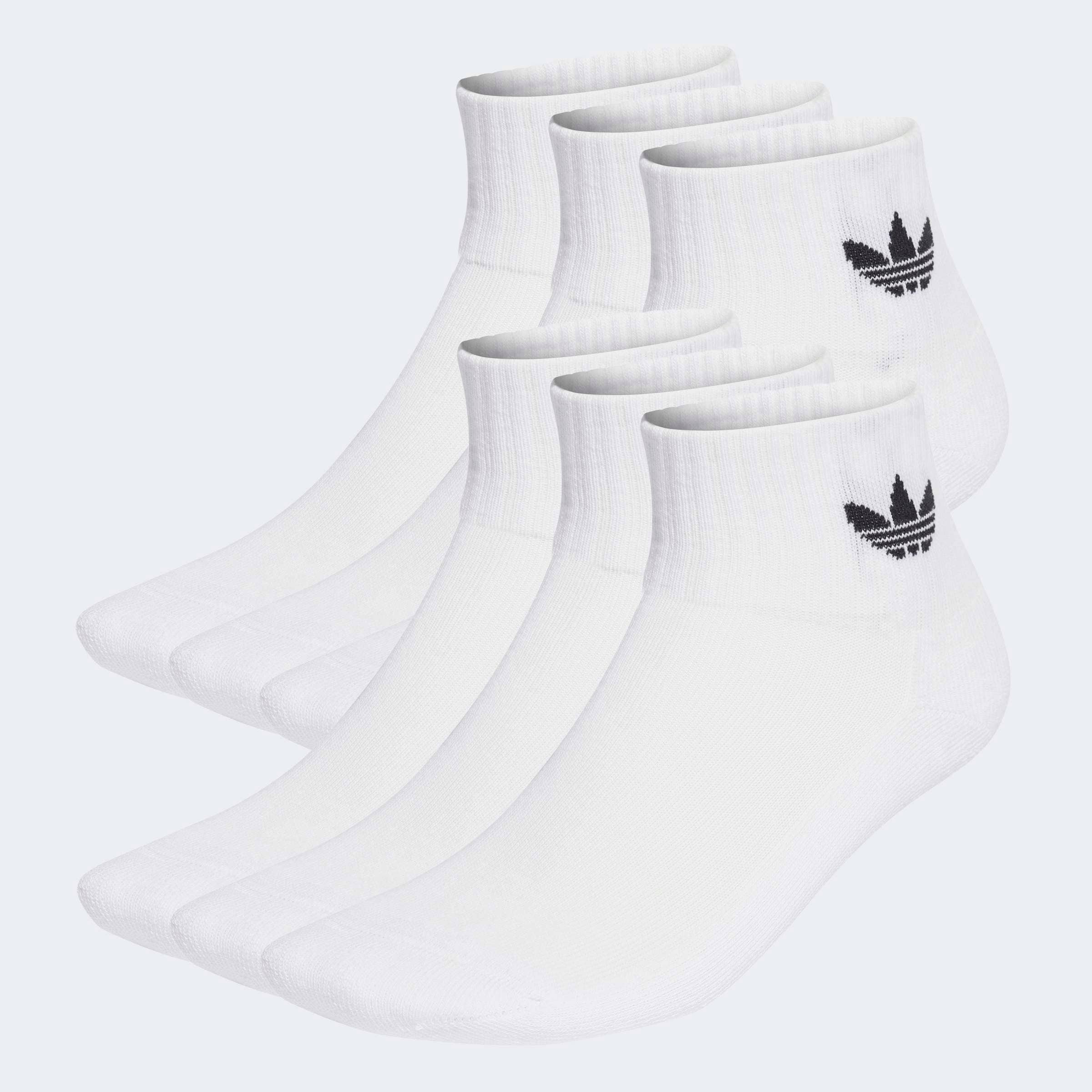 adidas Originals Sportsocken "MID ANKLE, 6 PAAR" 6 Paar tlg. für Laufen, 6er-Pack, mit Logodruck im Trefoil Style, knöchellang